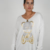 Gracie Bear Sweater – Cozy Meets Cute in Metallic Gold