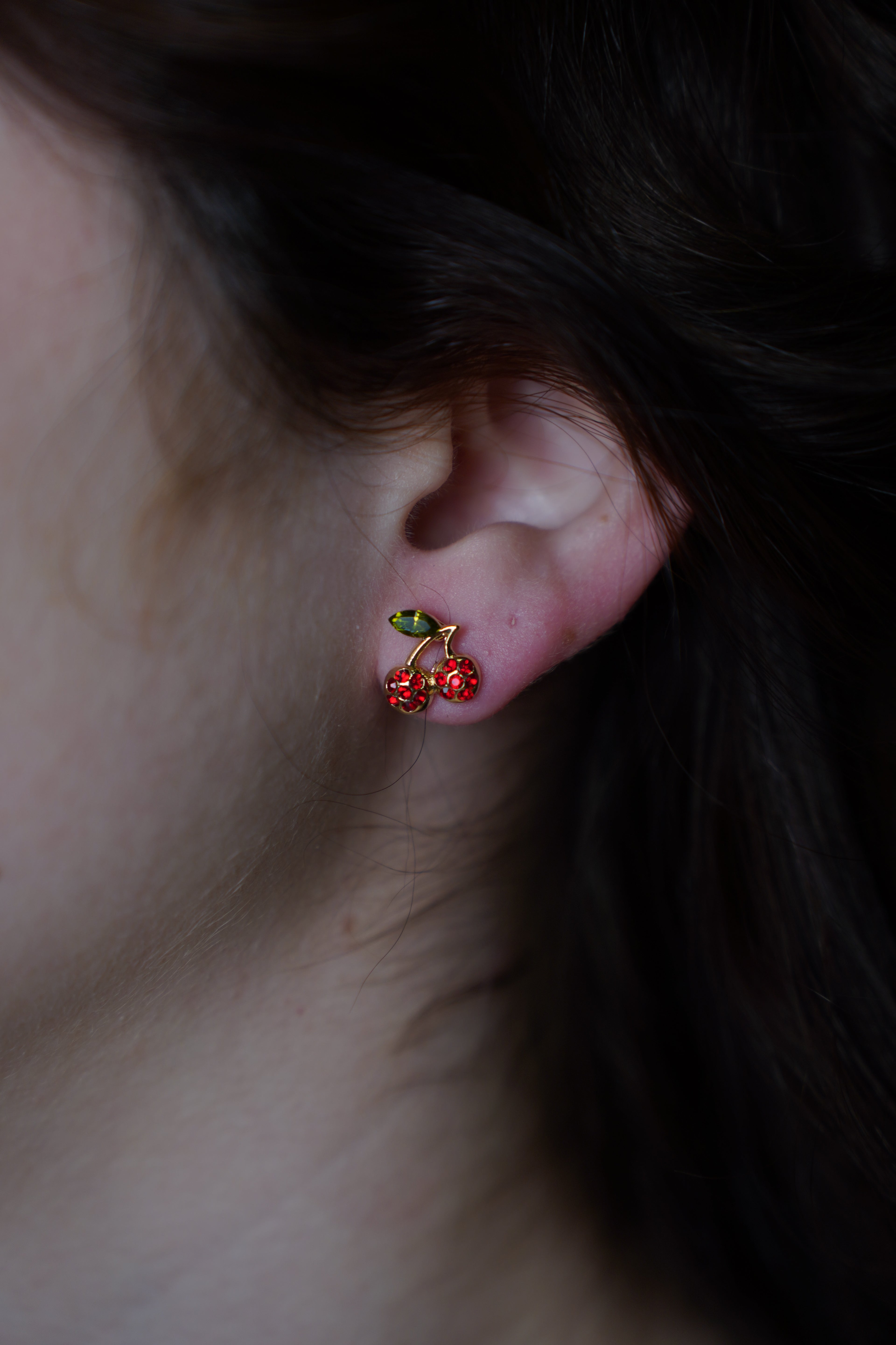 Tiny Cherry Studs - Carema Boutique