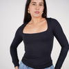 Wesli Square Neck Long Sleeve Basic – Sleek, Stretchy & Sophisticated