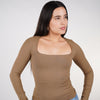 Wesli Square Neck Long Sleeve Basic – Sleek, Stretchy & Sophisticated