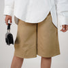Sıra Suede Bermudas – Chic Tailored Shorts in Neutral Tones