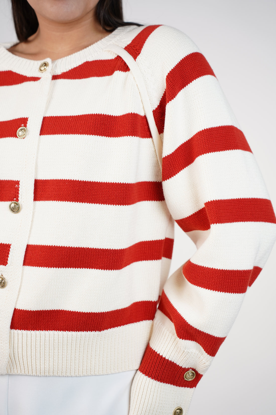 Lucerra Striped Sweater Cardigan – Classic Button-Front Knit