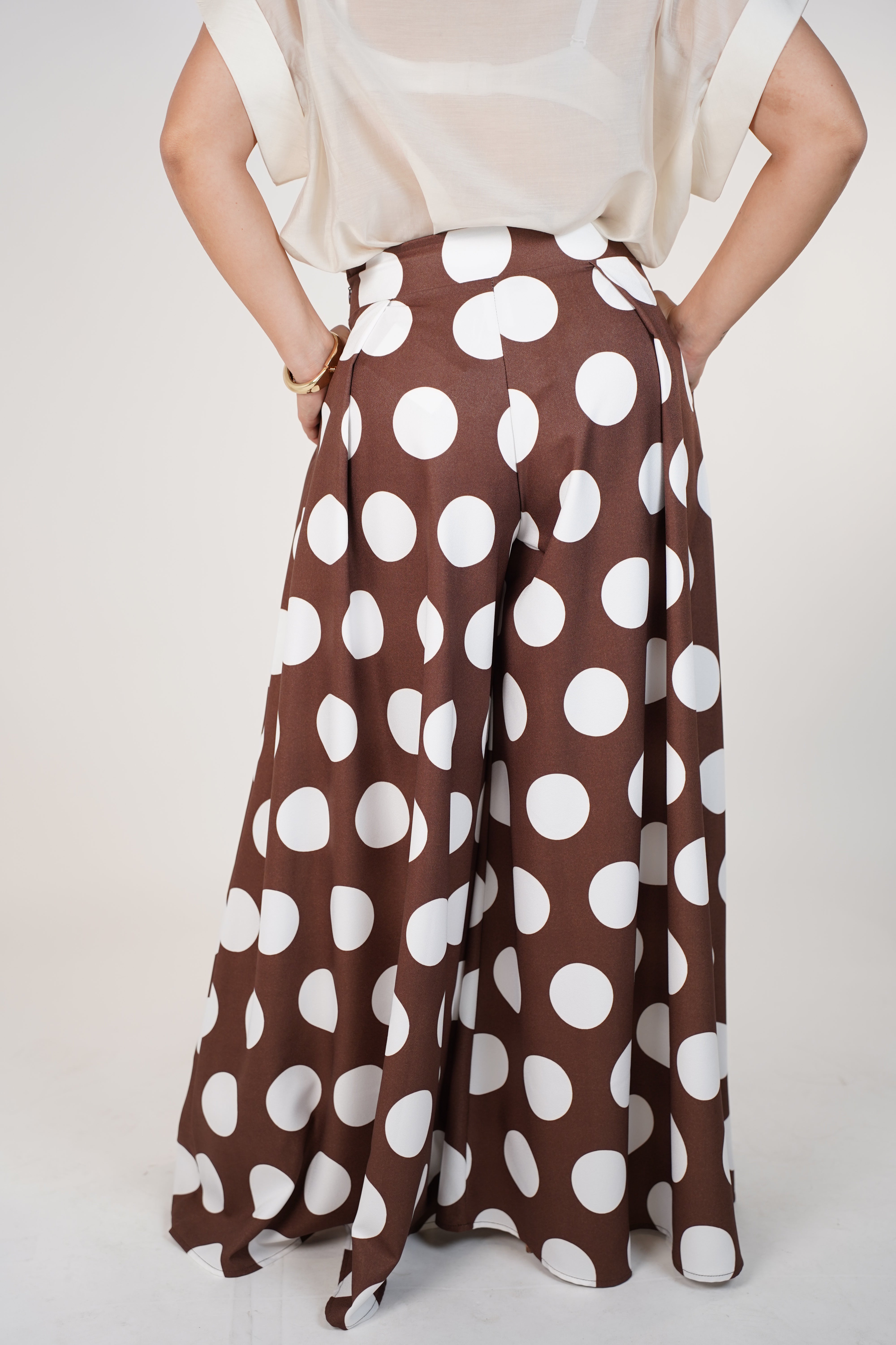 Kaina Polka Dot Palazzo Pants – Wide-Leg Statement Trousers