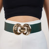 Elaroux Metallic Belt – Sculpted Statement Buckle