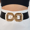 Montea Shiny Belt – Statement Gold Buckle Elastic Belt