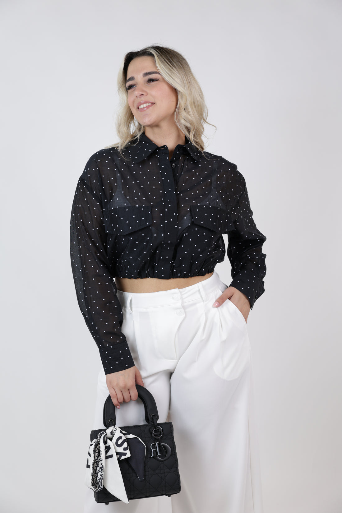 Naelle Sheer Polka Dot Top – Lightweight, Chic & Playful