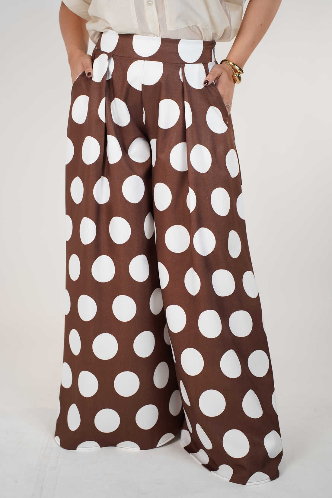 Kaina Polka Dot Palazzo Pants – Wide-Leg Statement Trousers