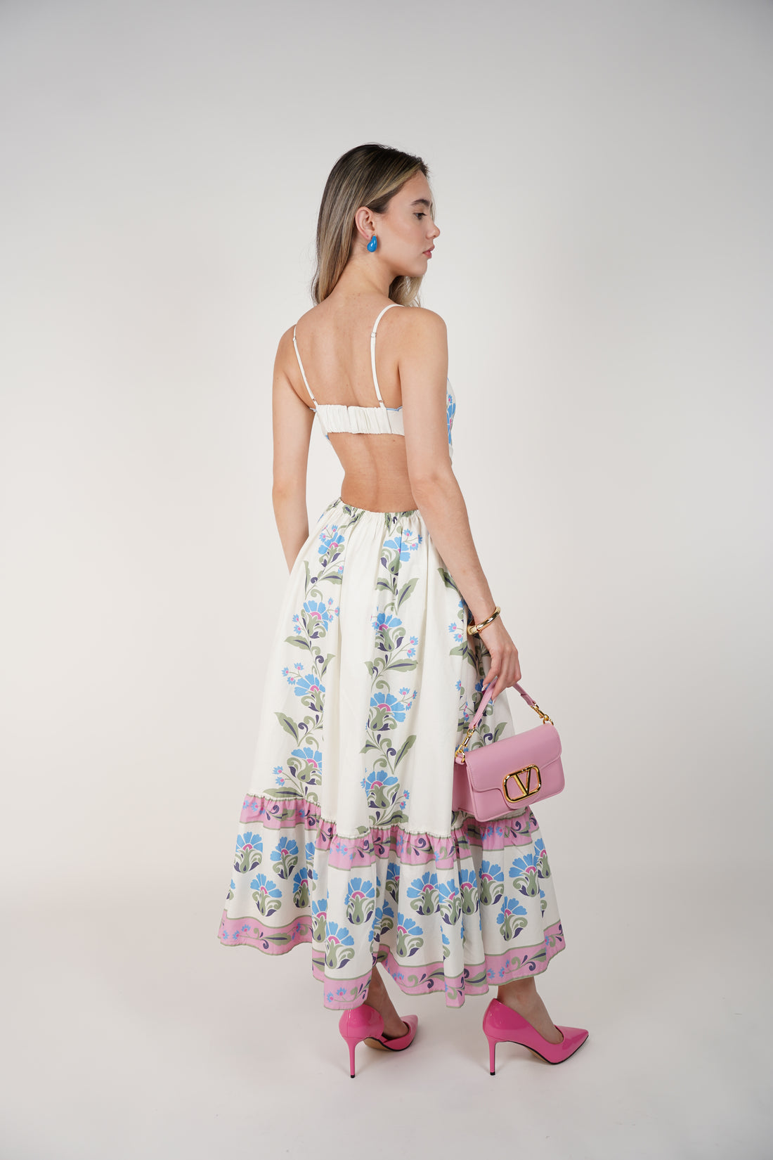 Ruvia Maxi Dress – Floral Whimsy with a Scalloped Finish
