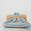Zovina Beach Clutch – Striped Woven Clutch with Wooden Frame