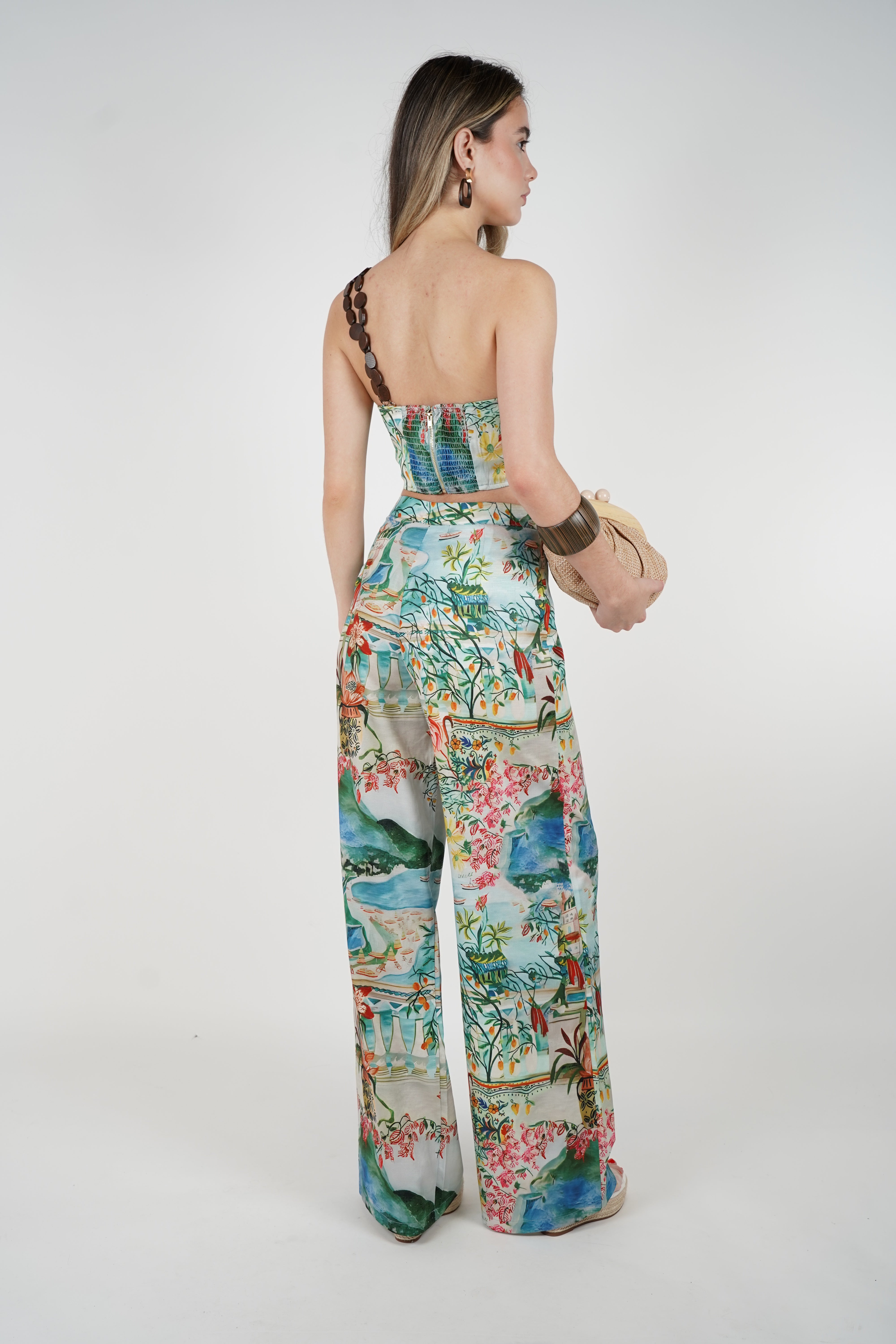 Joraya Pants Set – Scenic Watercolor Print Two-Piece