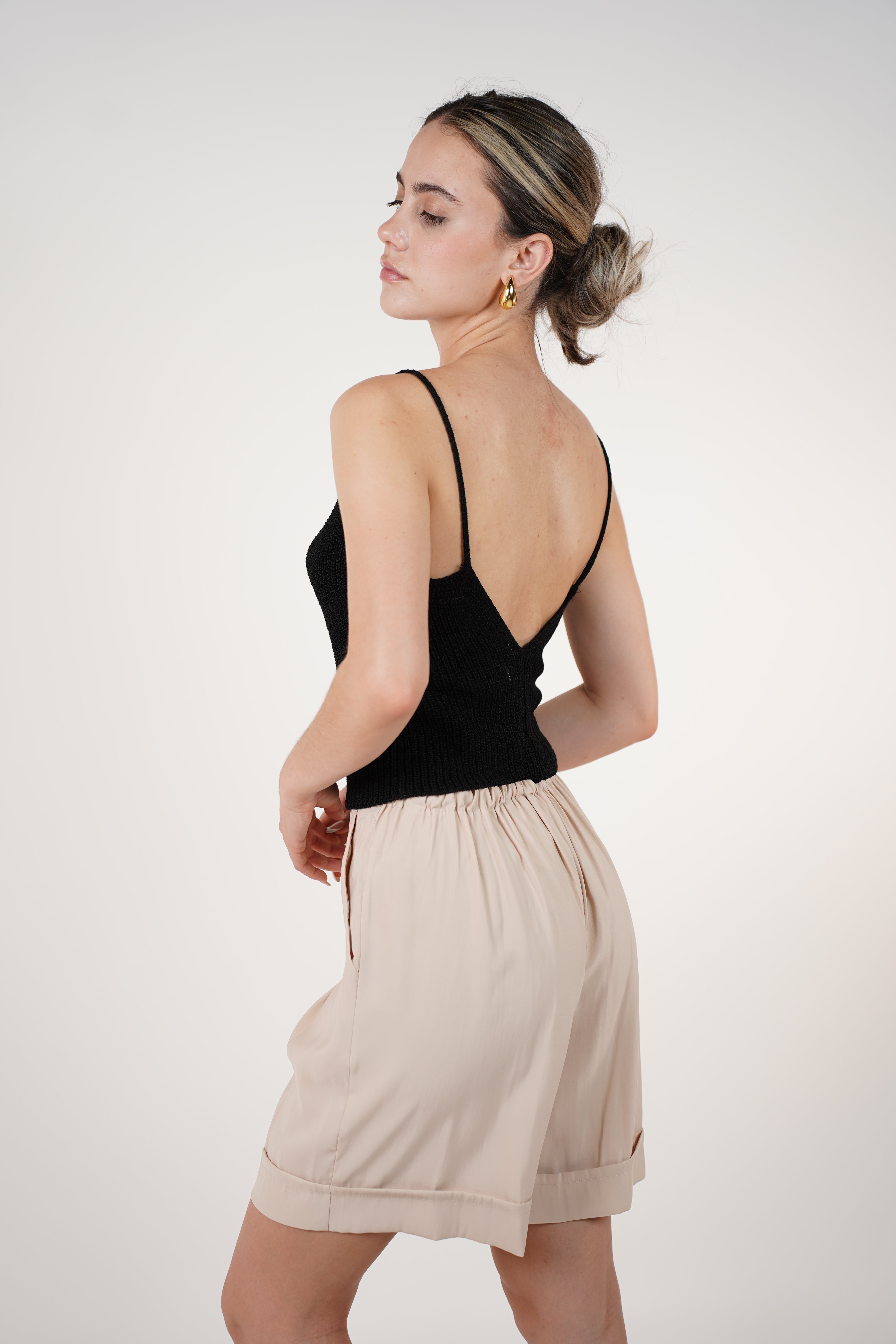 Zarrel Knit Top – Low Back Spaghetti Strap Tank