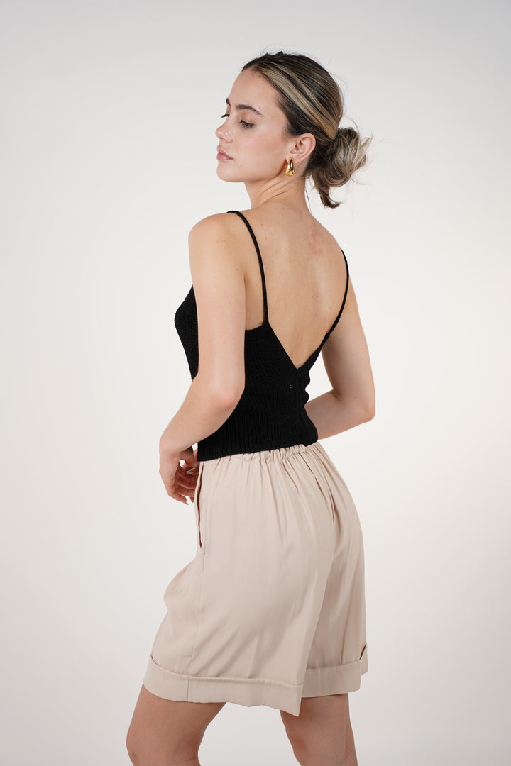 Zarrel Knit Top – Low Back Spaghetti Strap Tank