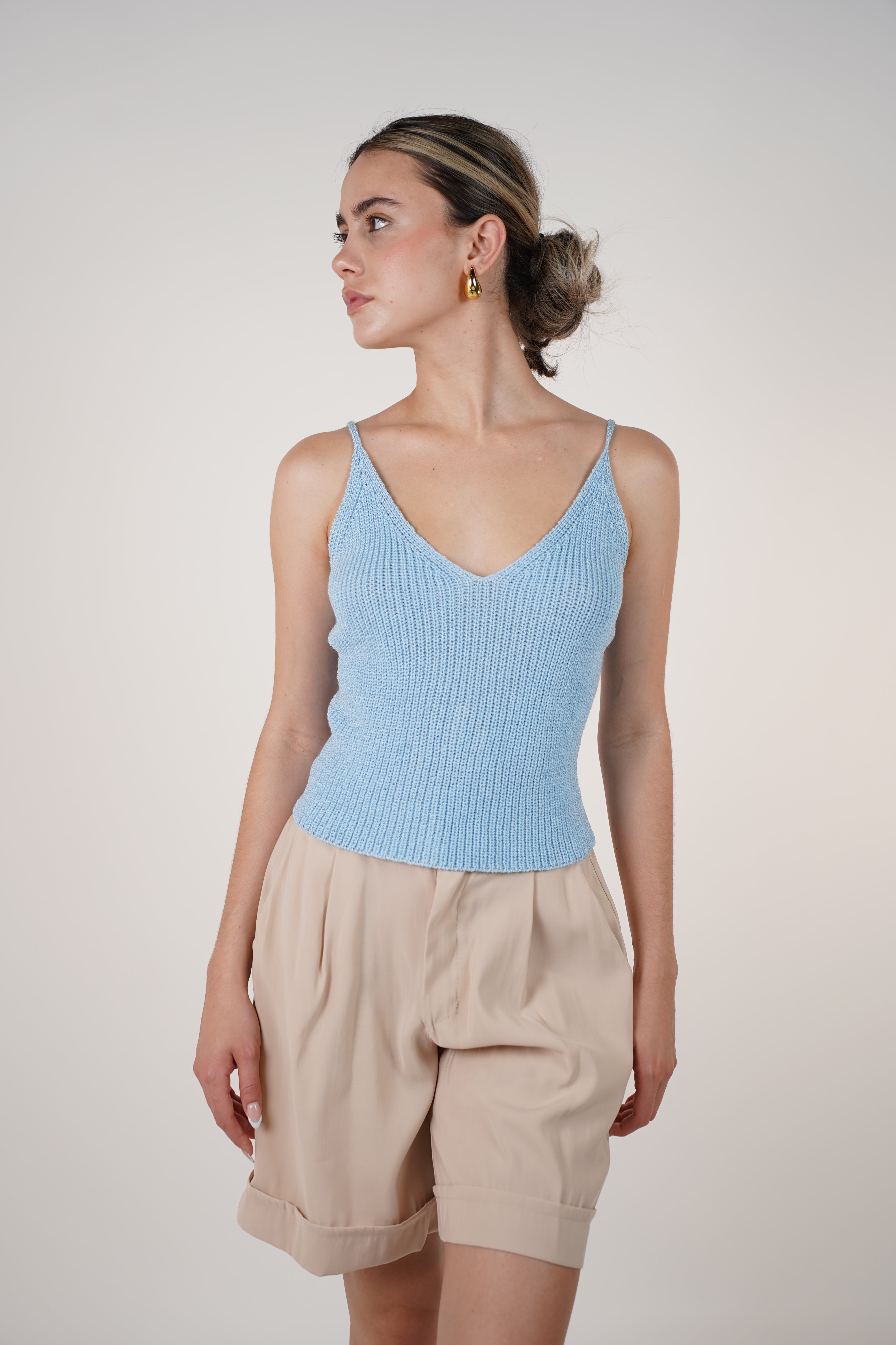 Zarrel Knit Top – Low Back Spaghetti Strap Tank
