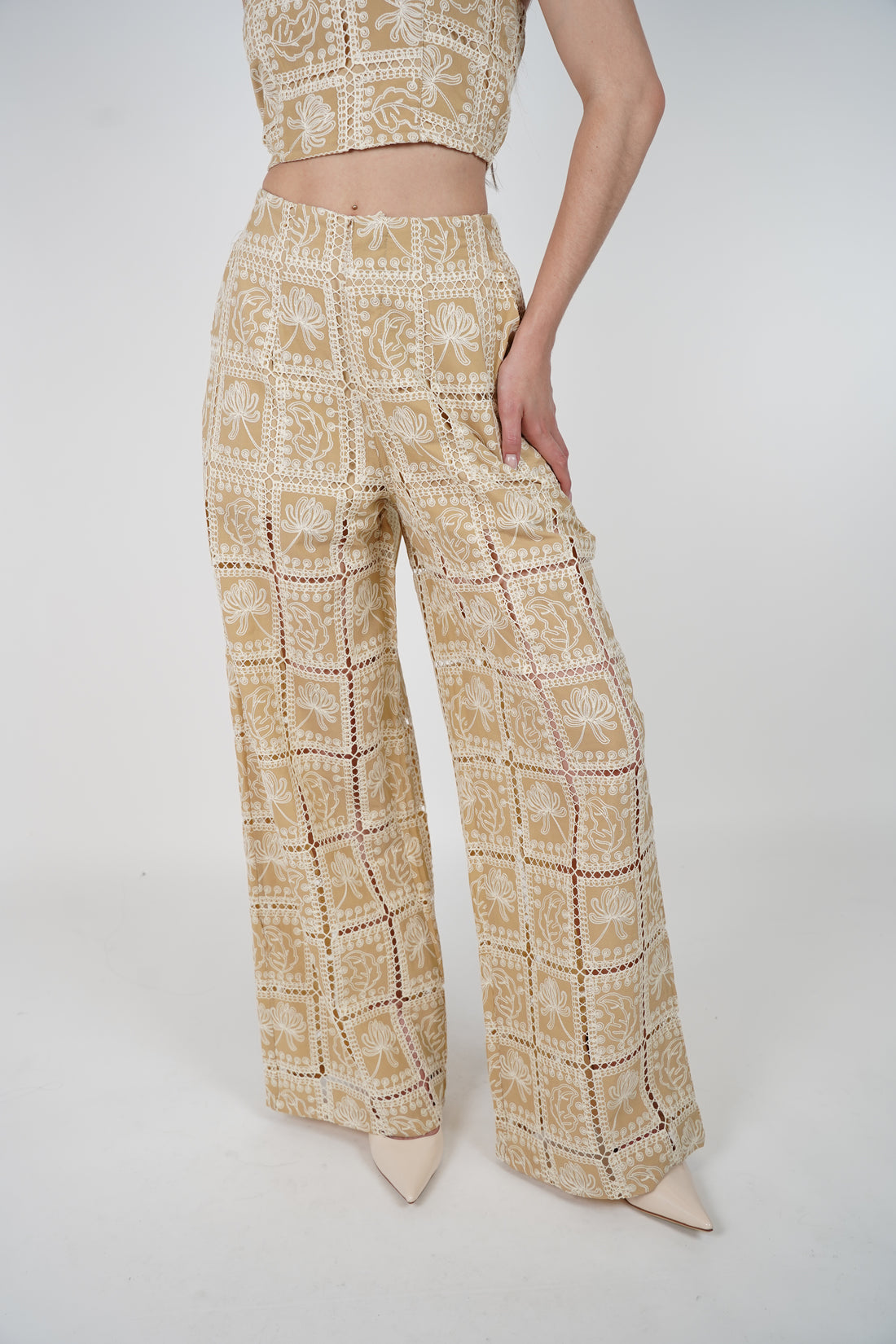 Xaviela Crochet Pants Set – Chic Two-Piece Boho Style