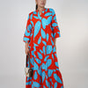 Noelle Ruffle Maxi Dress – Flowy Print Dress in Bold Colors