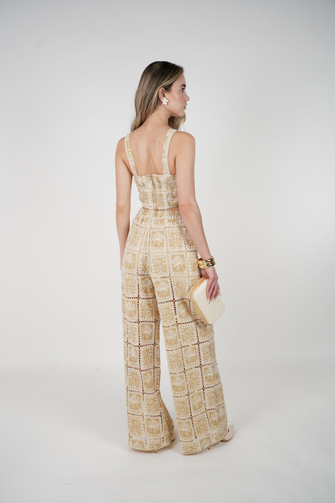 Xaviela Crochet Pants Set – Chic Two-Piece Boho Style