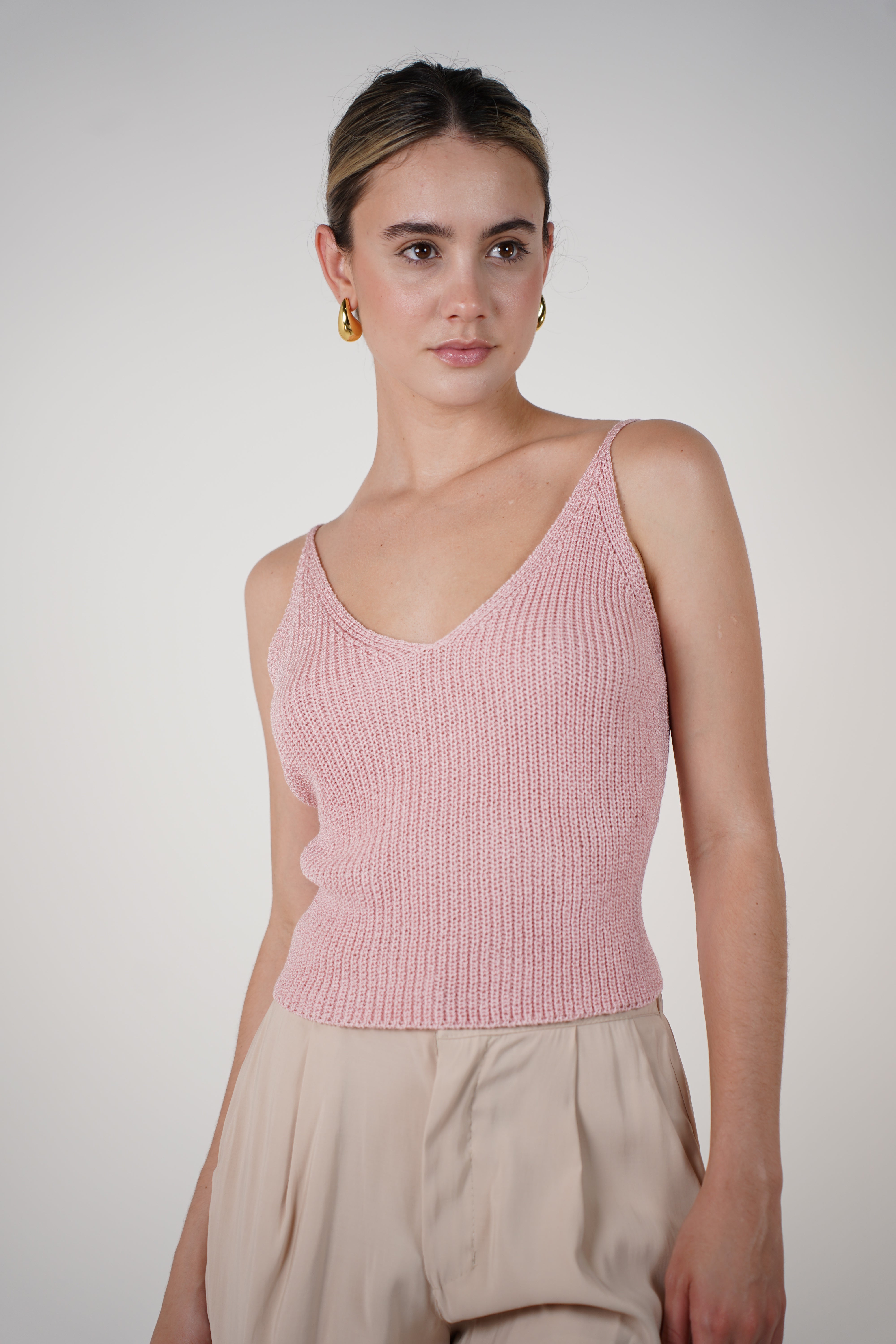 Zarrel Knit Top – Low Back Spaghetti Strap Tank