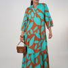 Noelle Ruffle Maxi Dress – Flowy Print Dress in Bold Colors
