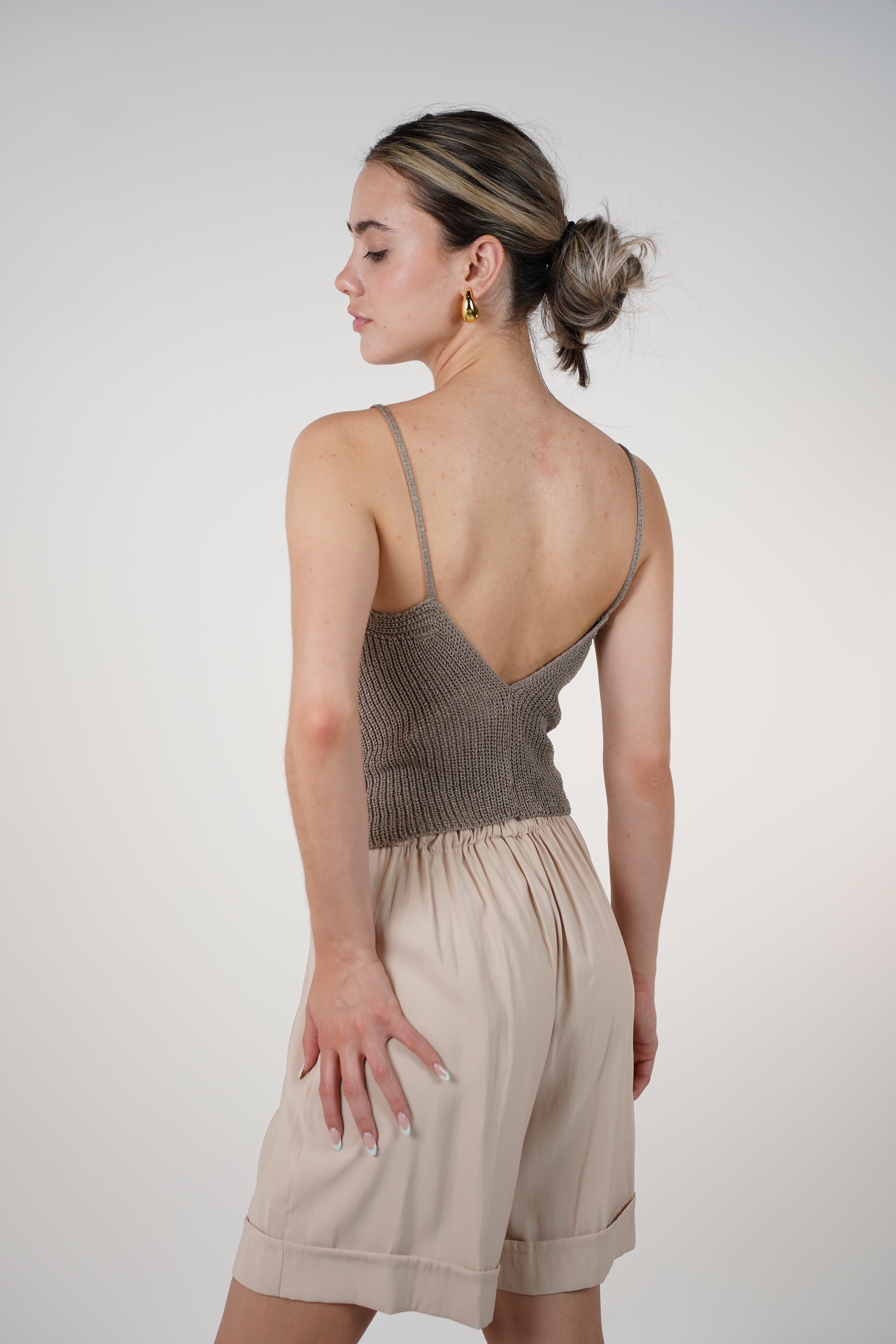 Zarrel Knit Top – Low Back Spaghetti Strap Tank