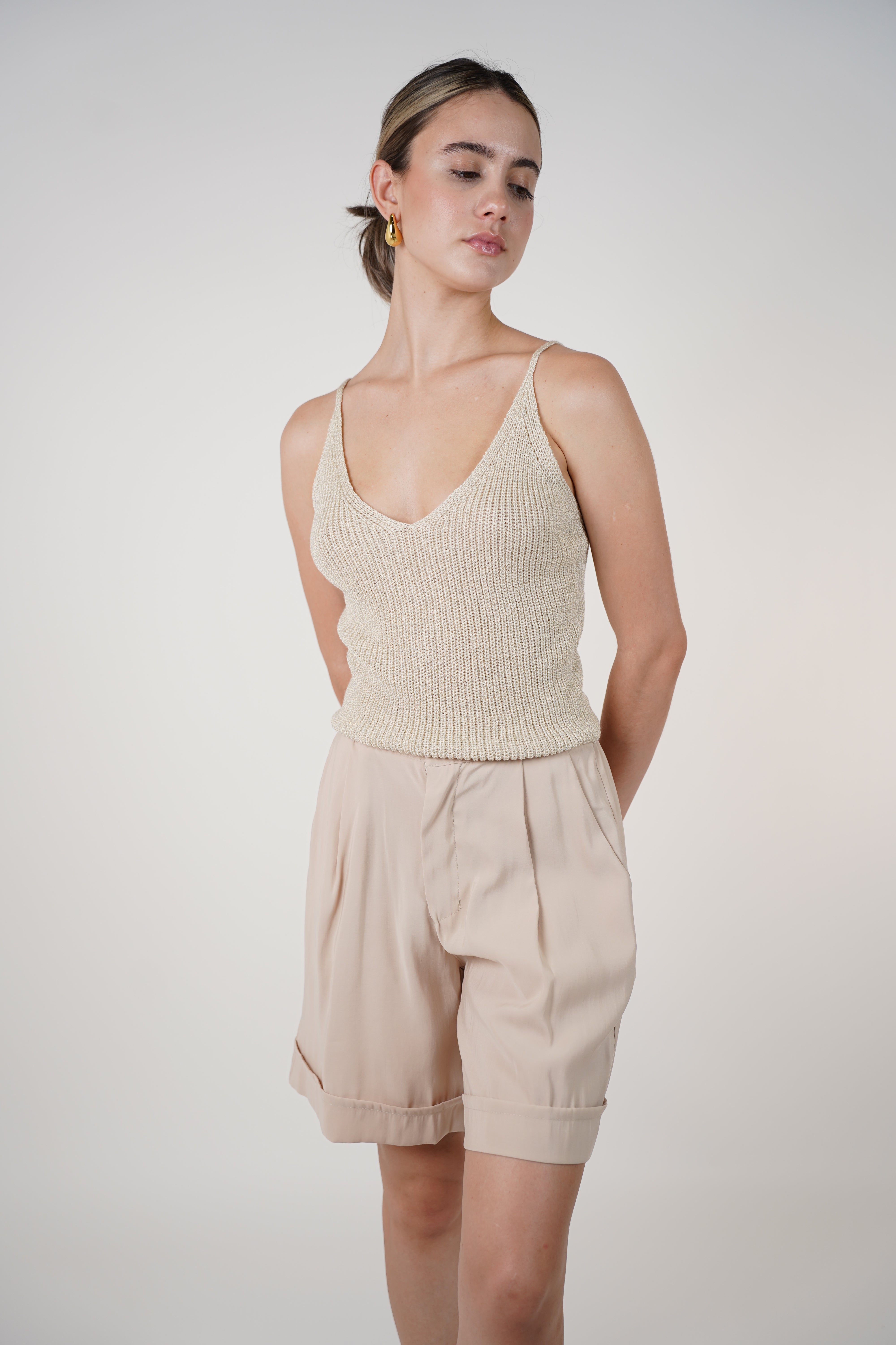 Zarrel Knit Top – Low Back Spaghetti Strap Tank