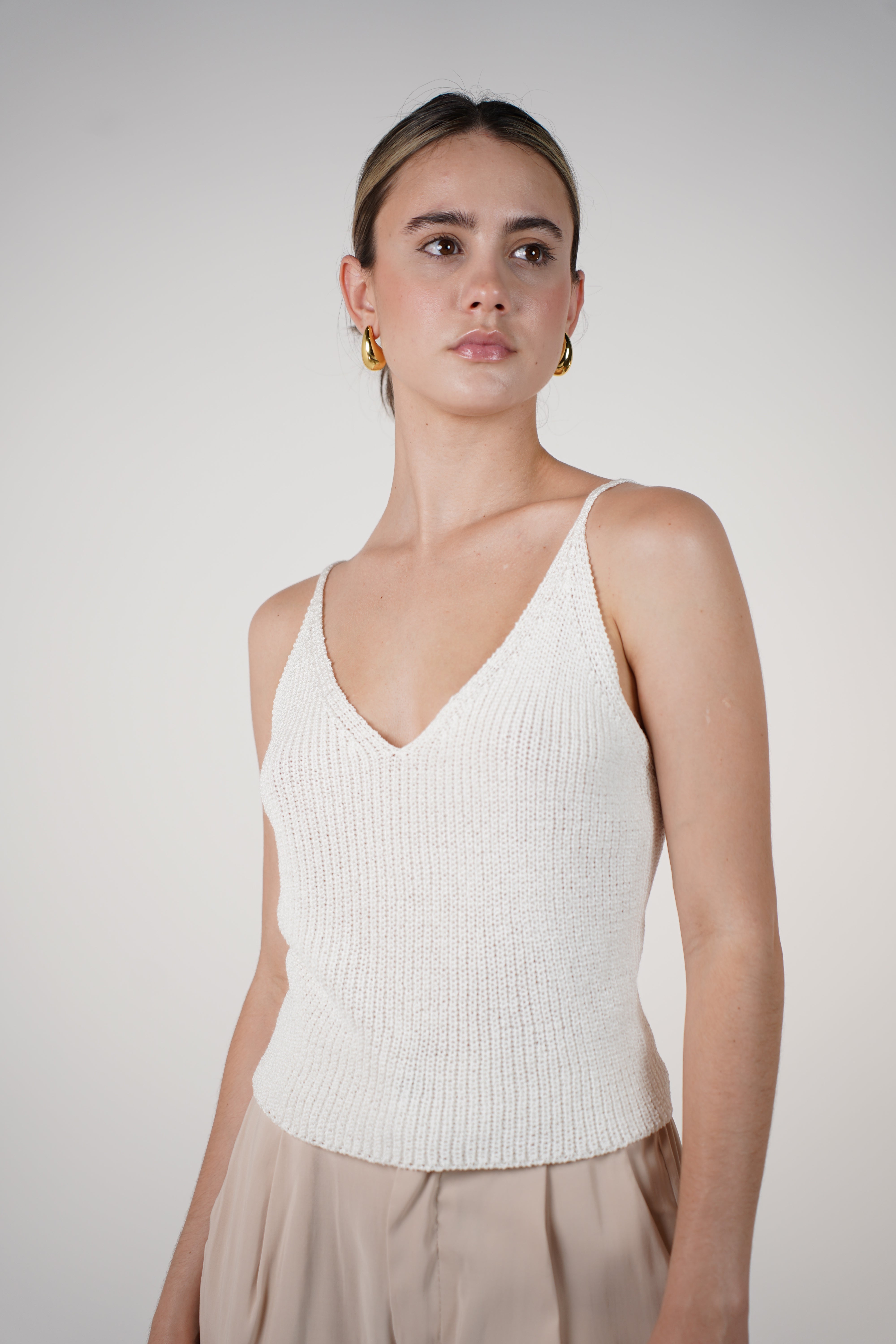 Zarrel Knit Top – Low Back Spaghetti Strap Tank