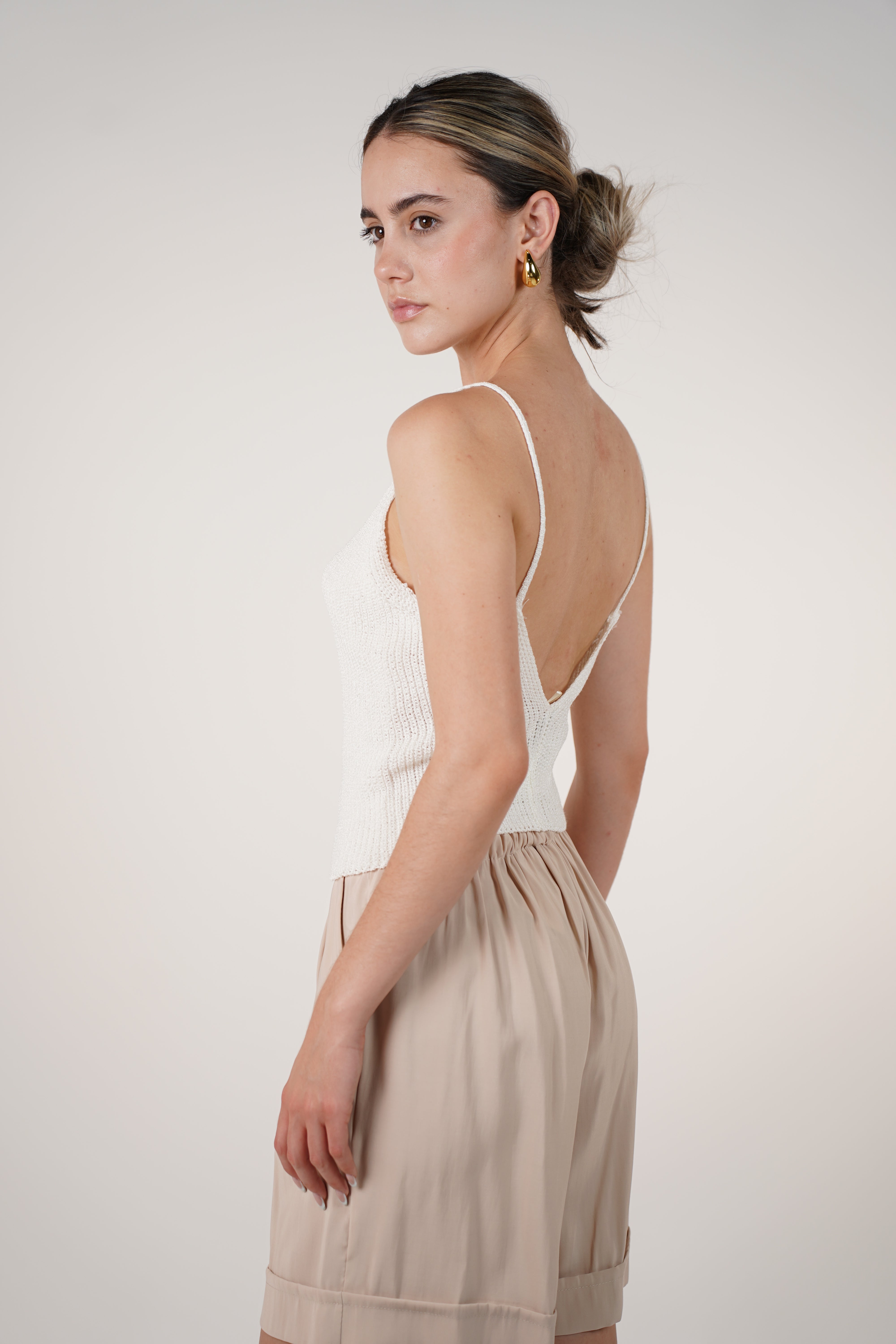 Zarrel Knit Top – Low Back Spaghetti Strap Tank