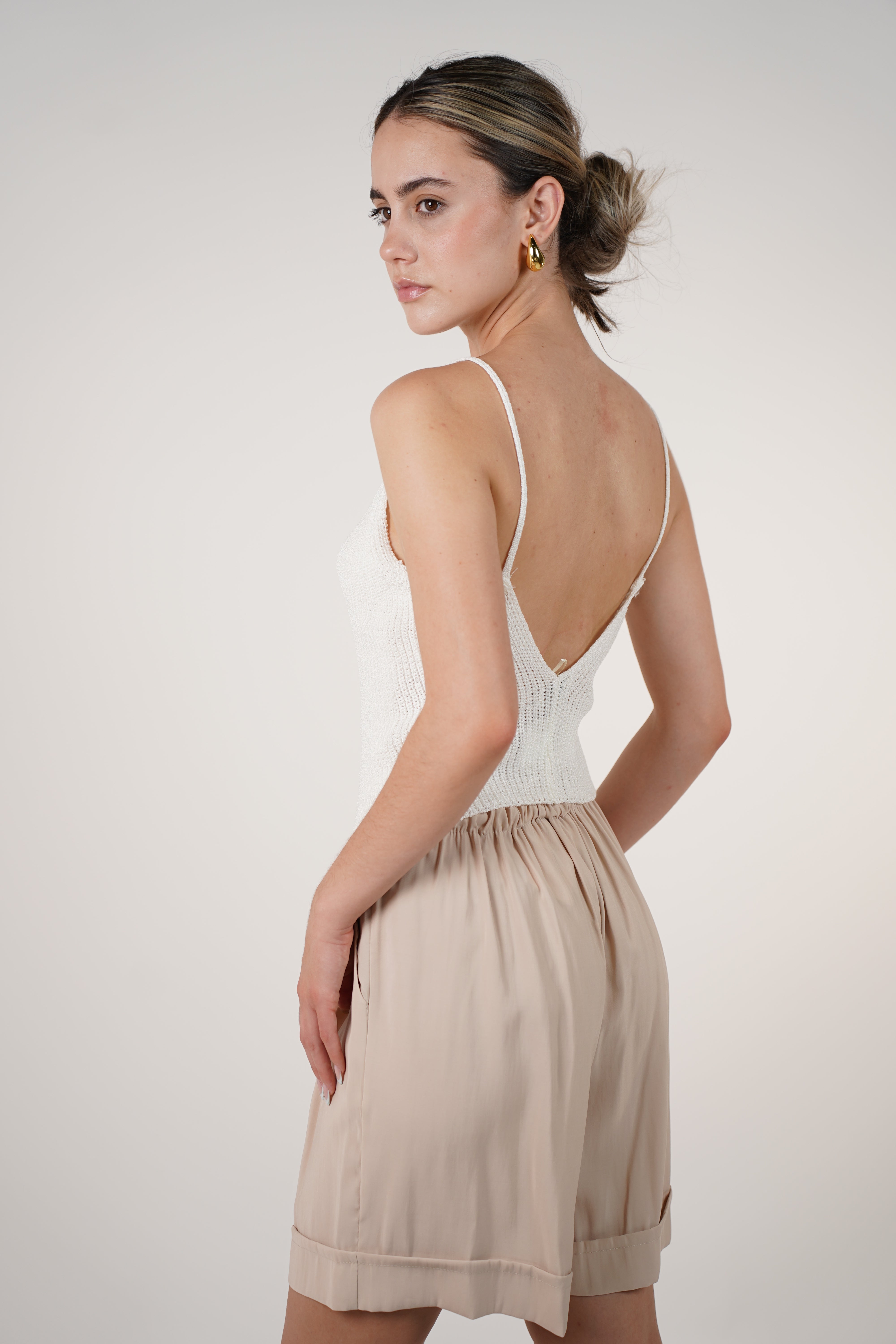 Zarrel Knit Top – Low Back Spaghetti Strap Tank