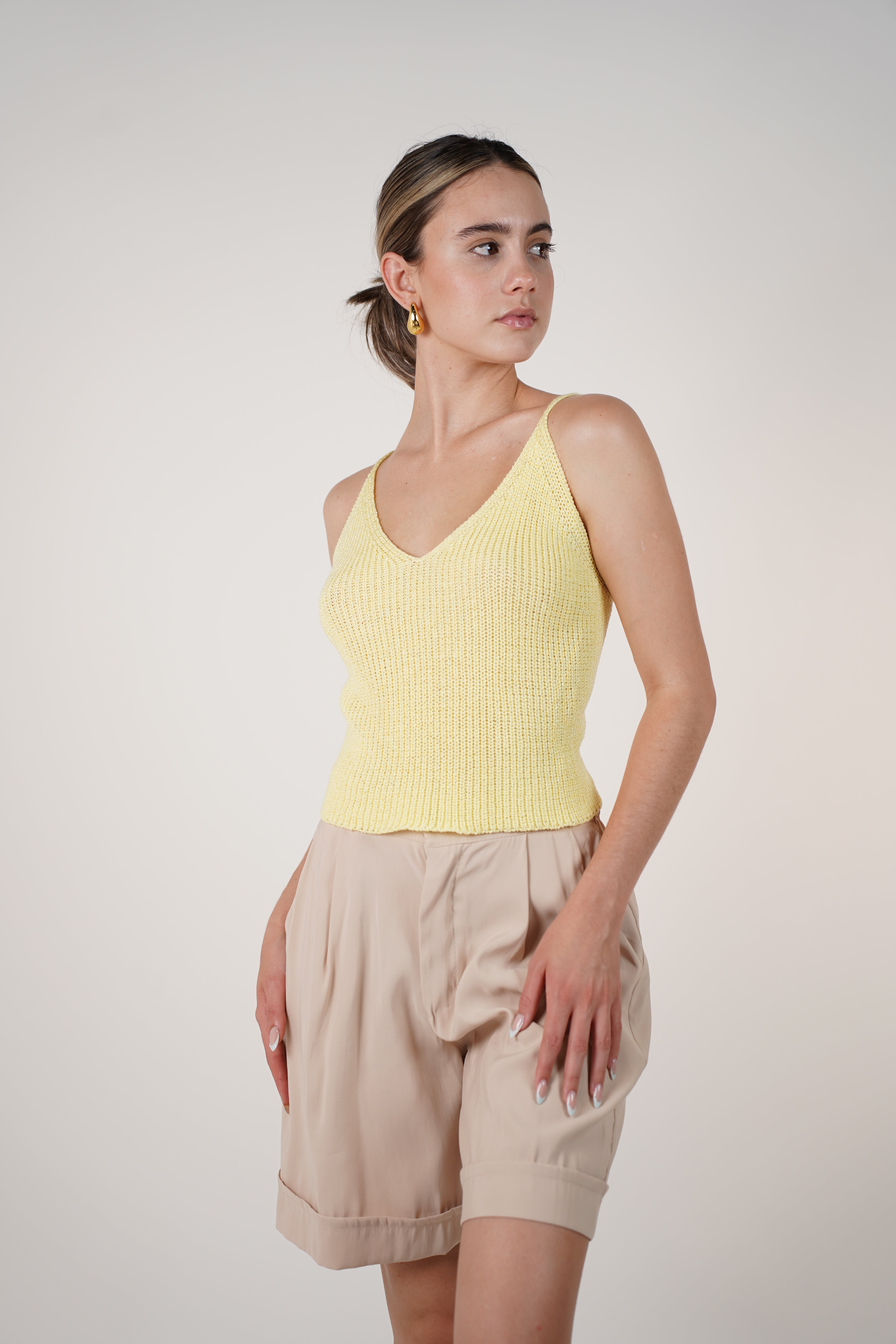 Zarrel Knit Top – Low Back Spaghetti Strap Tank