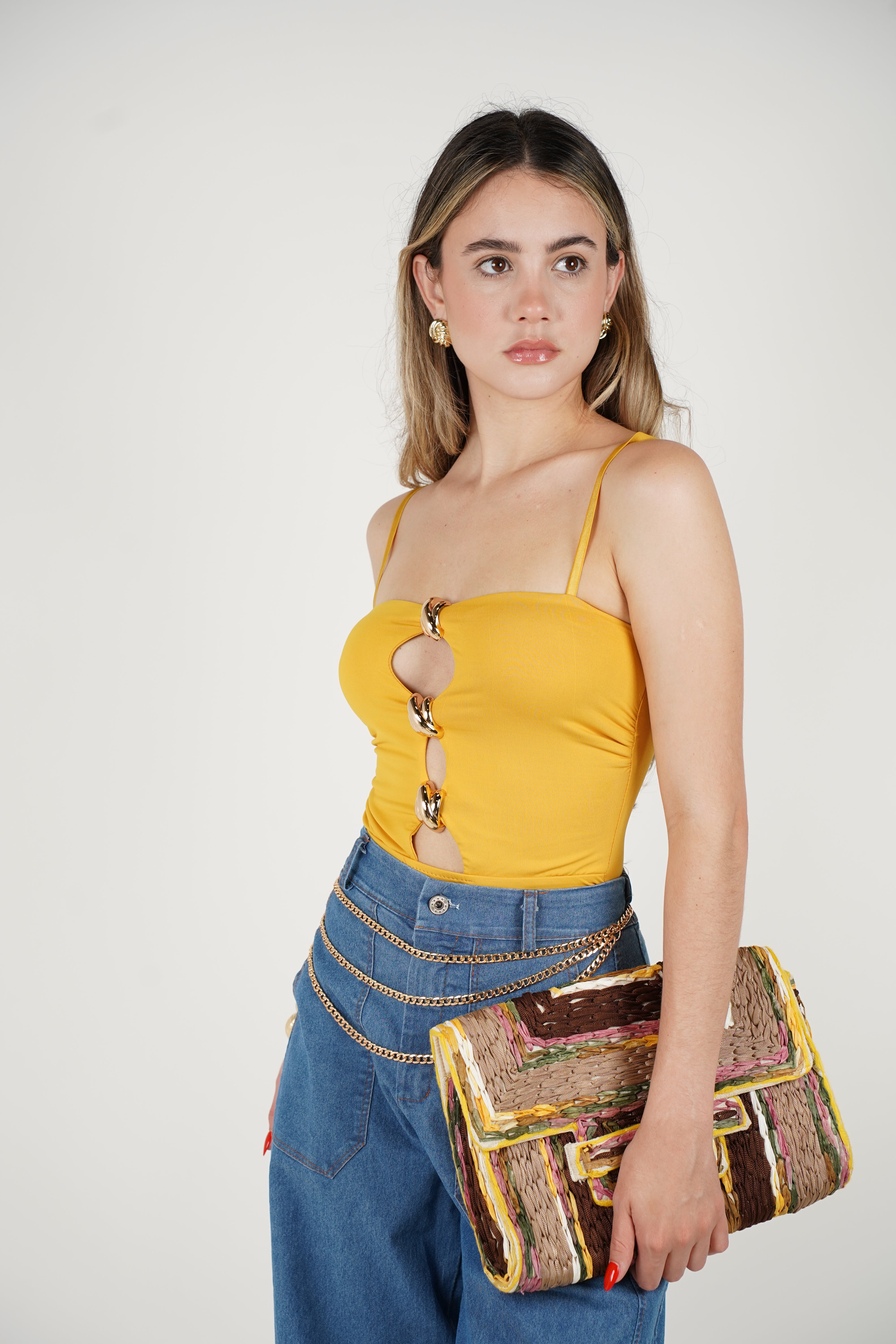 Kireva Gold Detail Bodysuit – Statement Rings