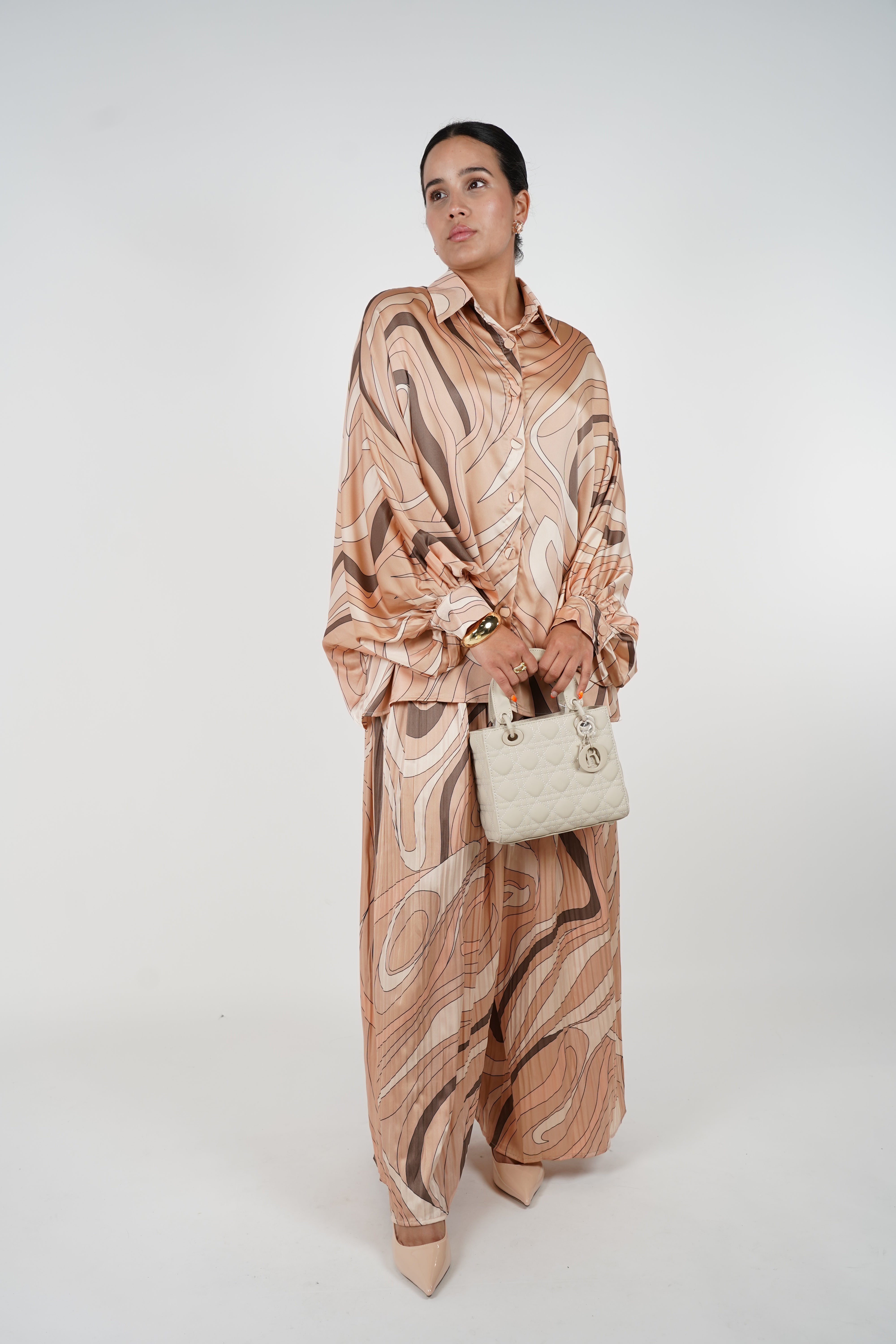 Calira Stamped Pants Set - Effortless Elegance