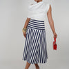 Callena Midi Skirt – Classic Striped A-Line with Nautical Flair