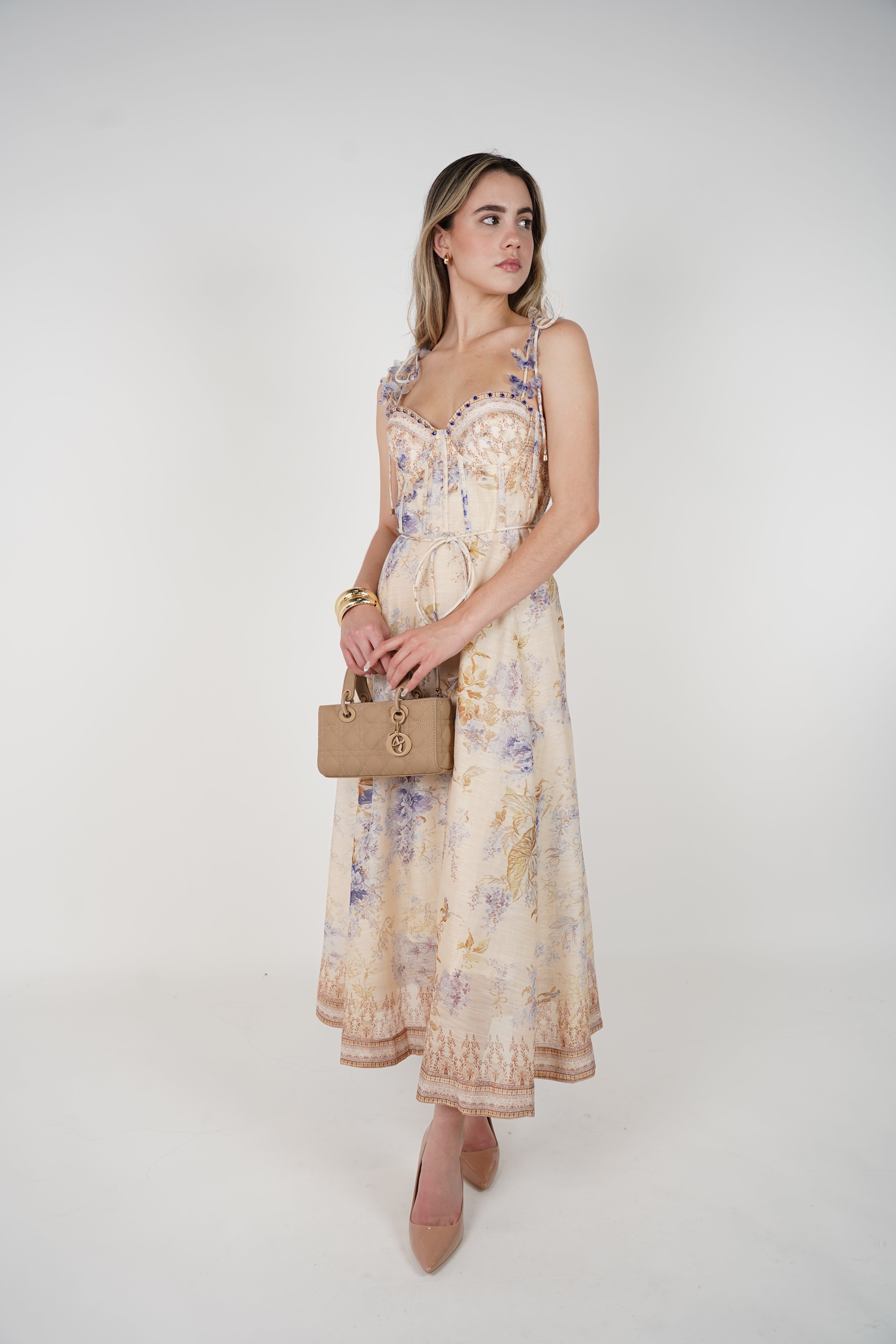 Keyln Vintage Stamped Maxi Dress – Romantic Boho Elegance
