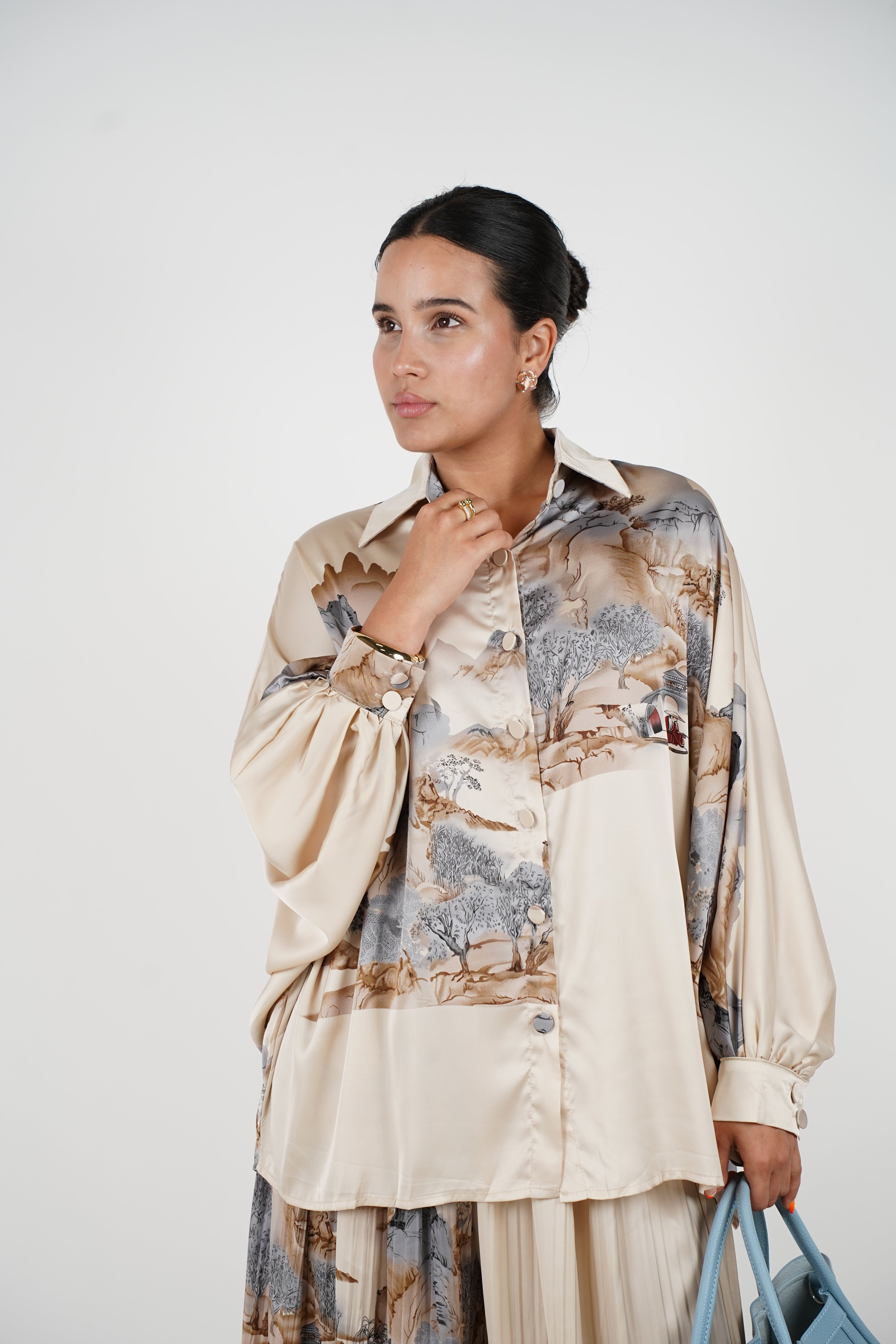 Calira Stamped Pants Set - Effortless Elegance