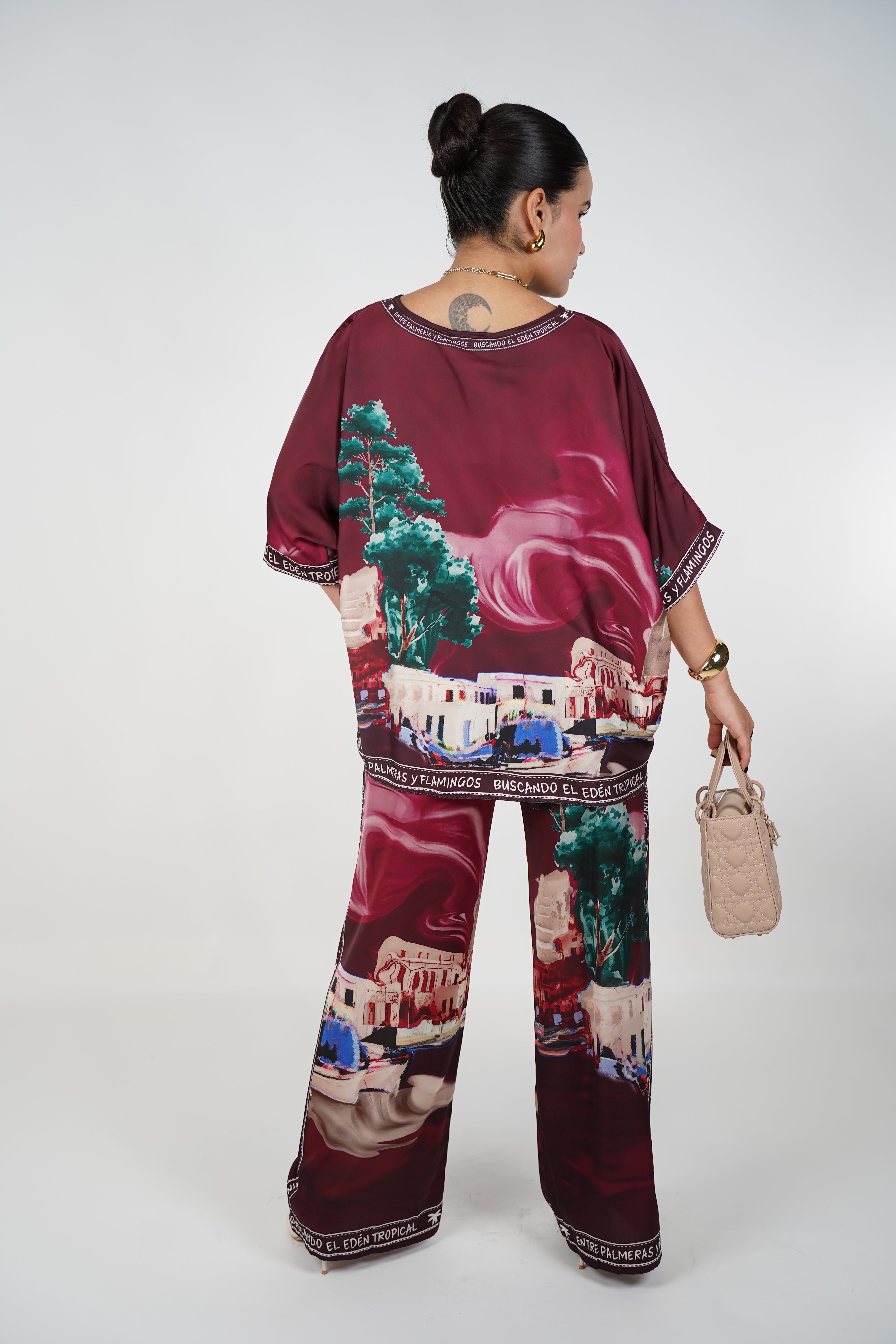 Lorie Silk Pants Set – Luxe Comfort with Artistic Flair