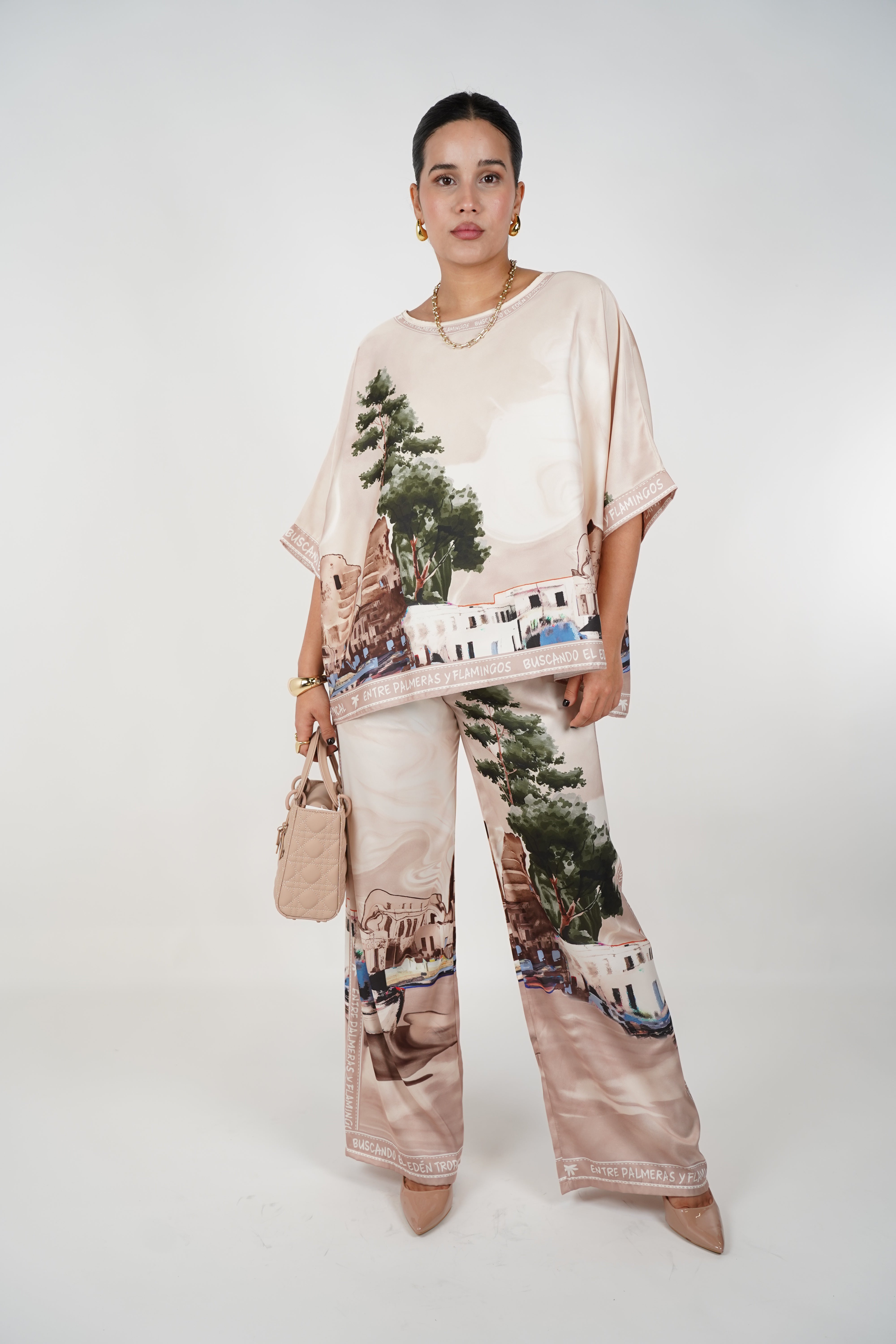 Lorie Silk Pants Set – Luxe Comfort with Artistic Flair