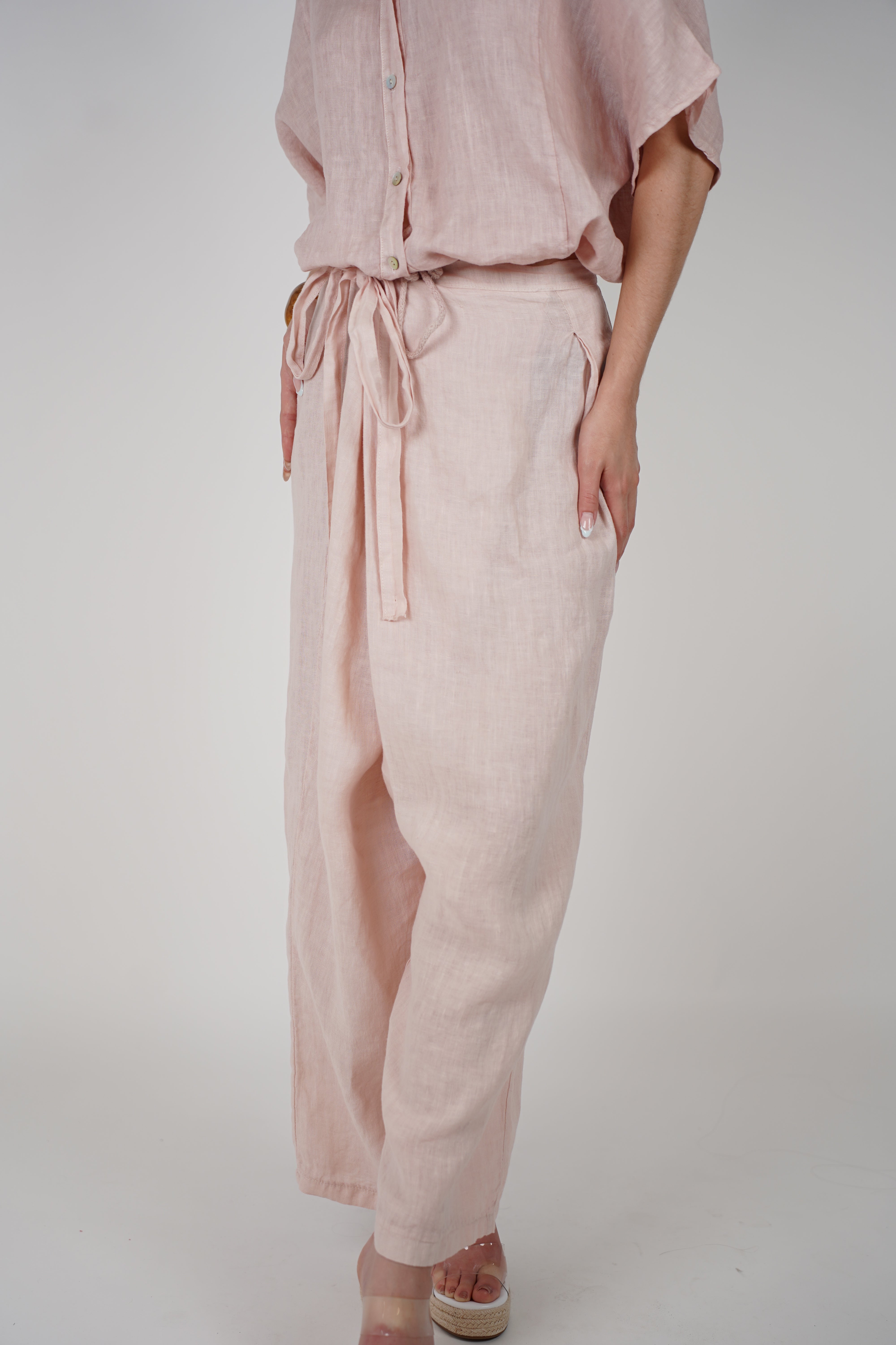 Vionel Linen Pants – Relaxed Fit with Adjustable Tie Waist