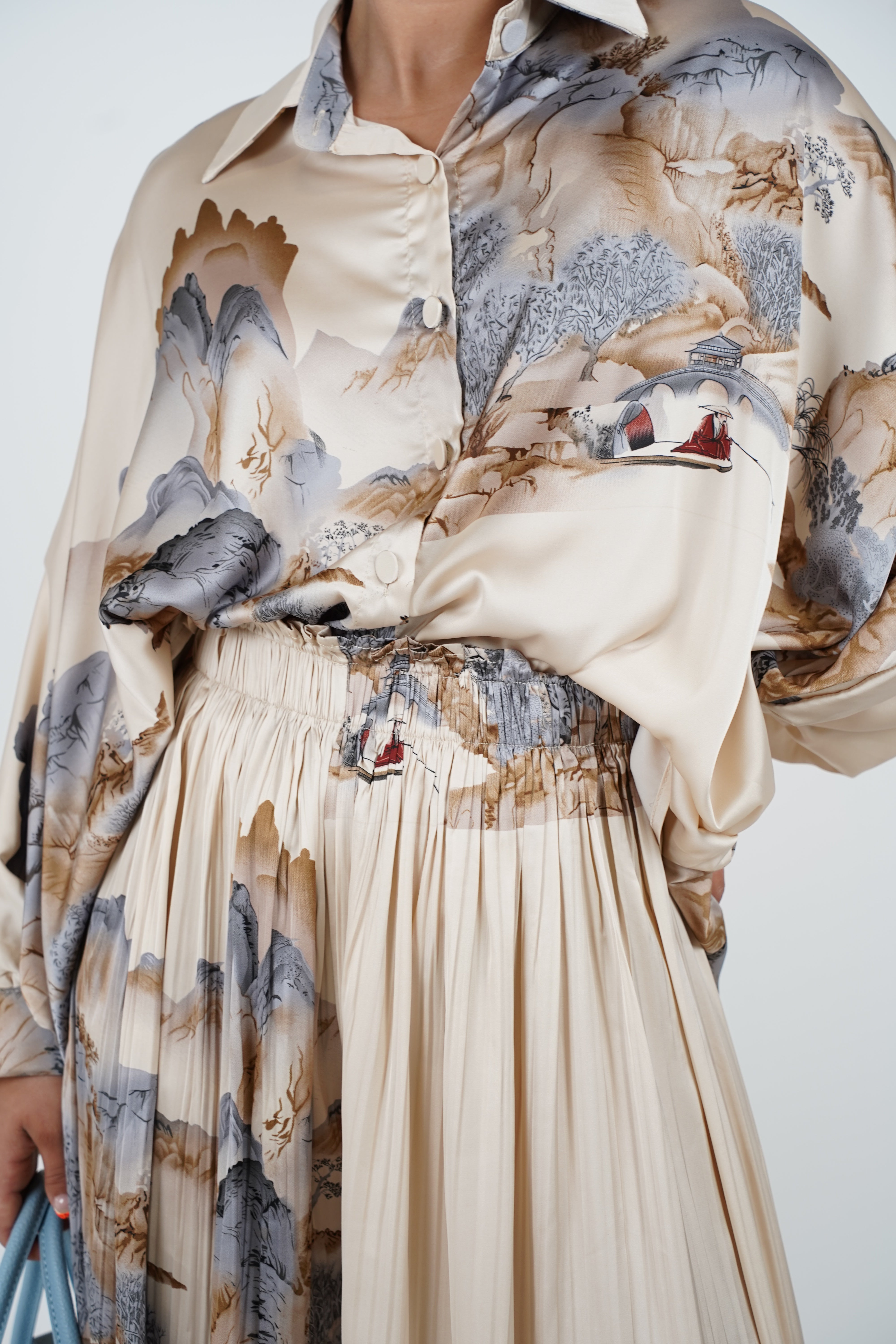 Calira Stamped Pants Set - Effortless Elegance