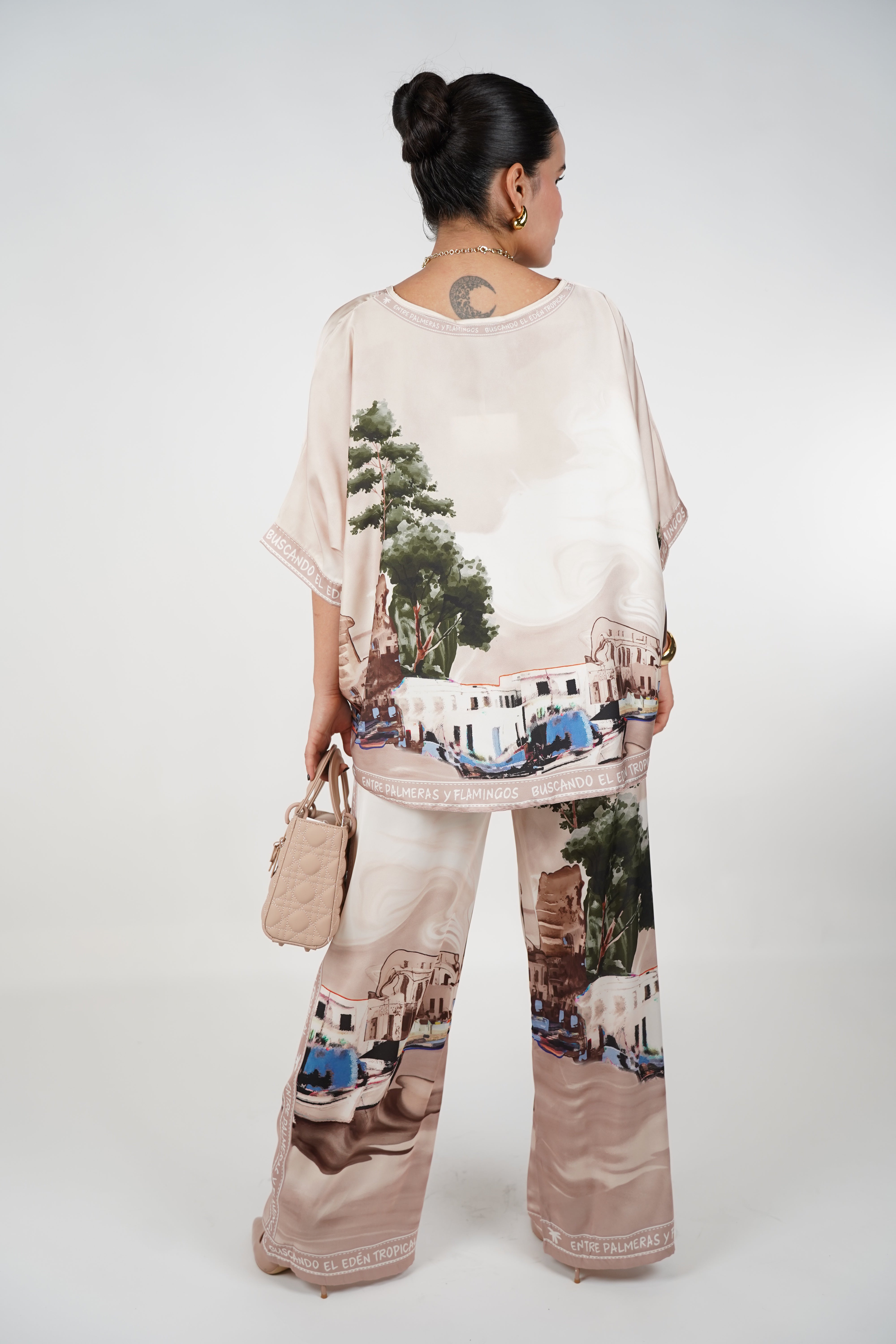 Lorie Silk Pants Set – Luxe Comfort with Artistic Flair