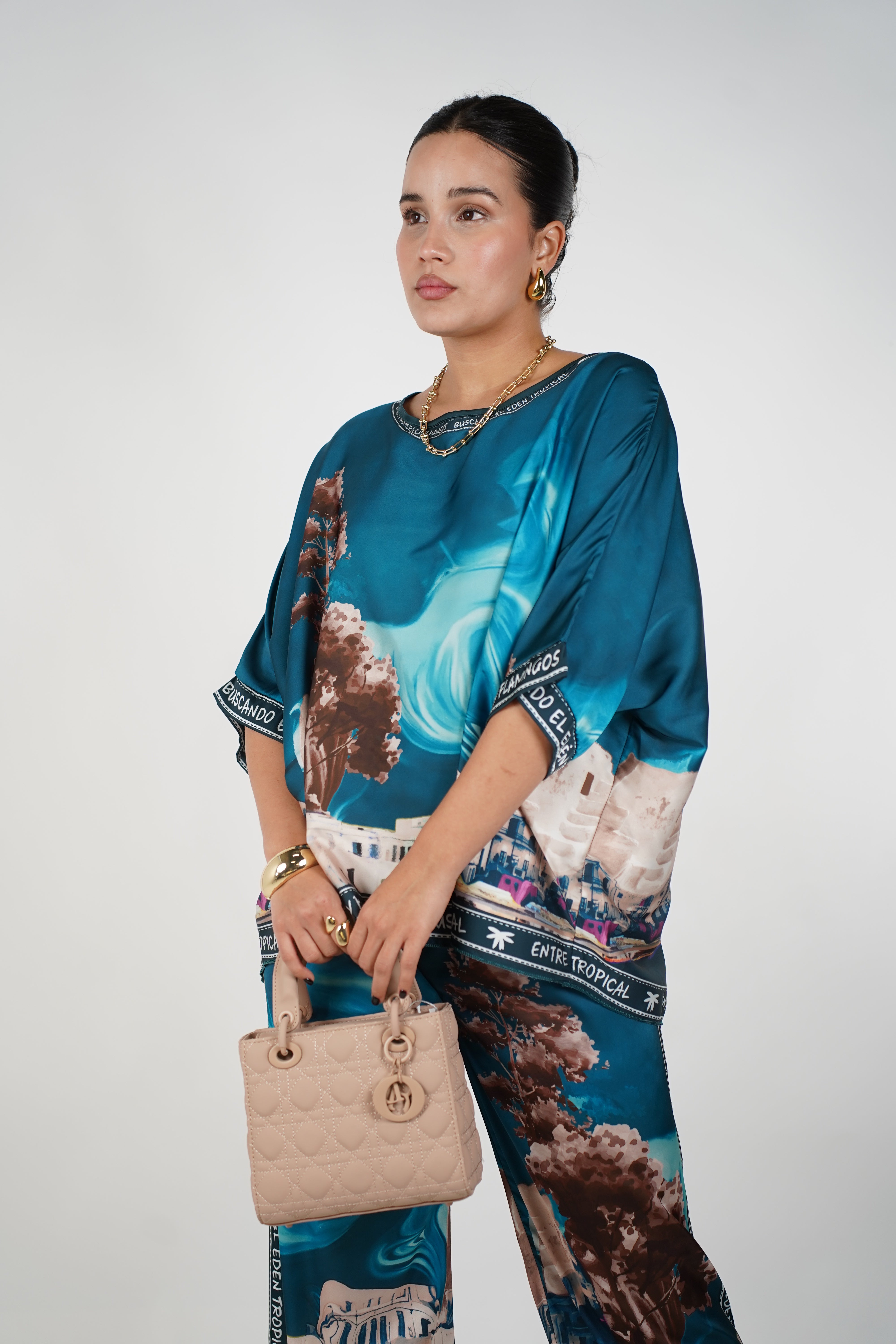 Lorie Silk Pants Set – Luxe Comfort with Artistic Flair