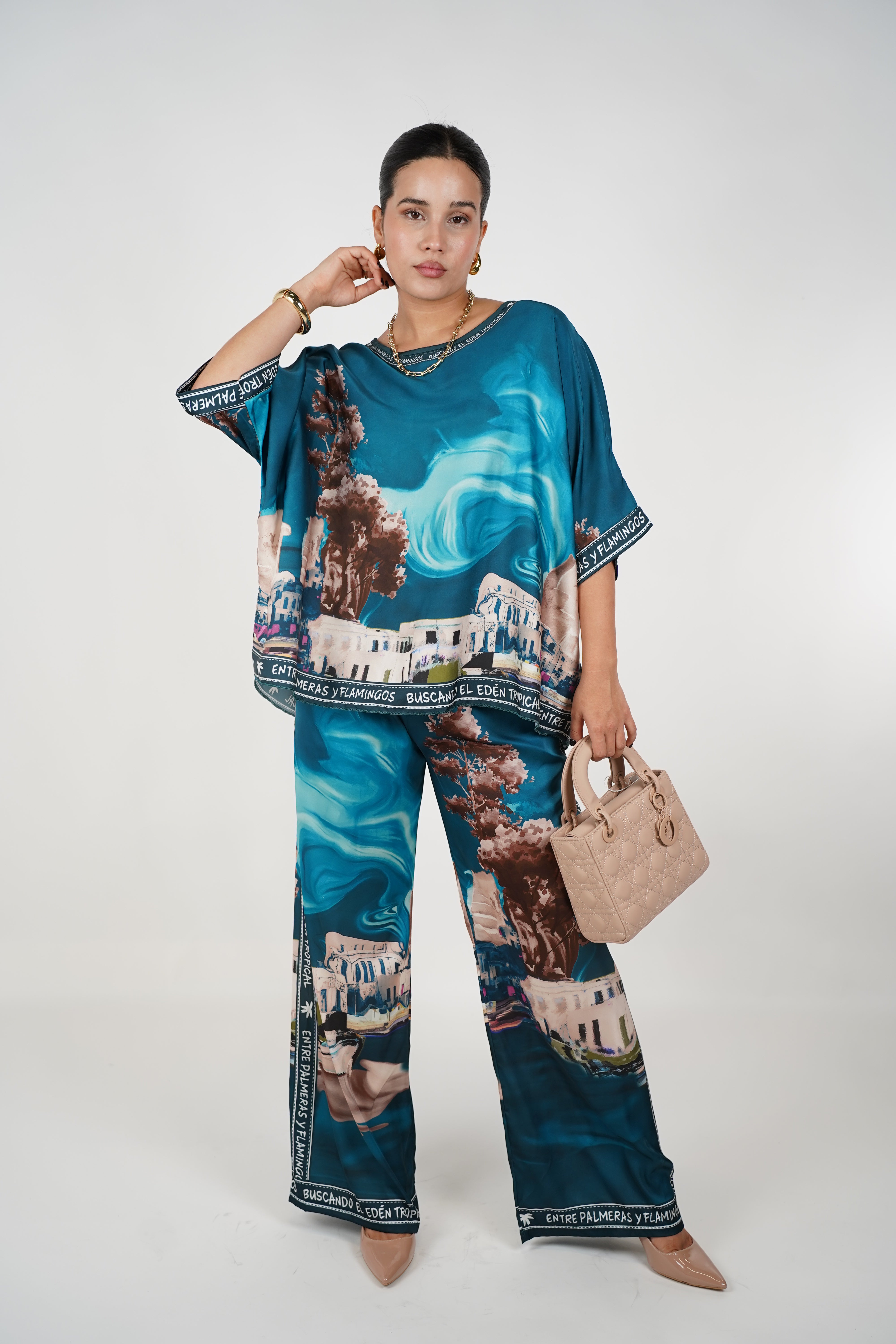 Lorie Silk Pants Set – Luxe Comfort with Artistic Flair