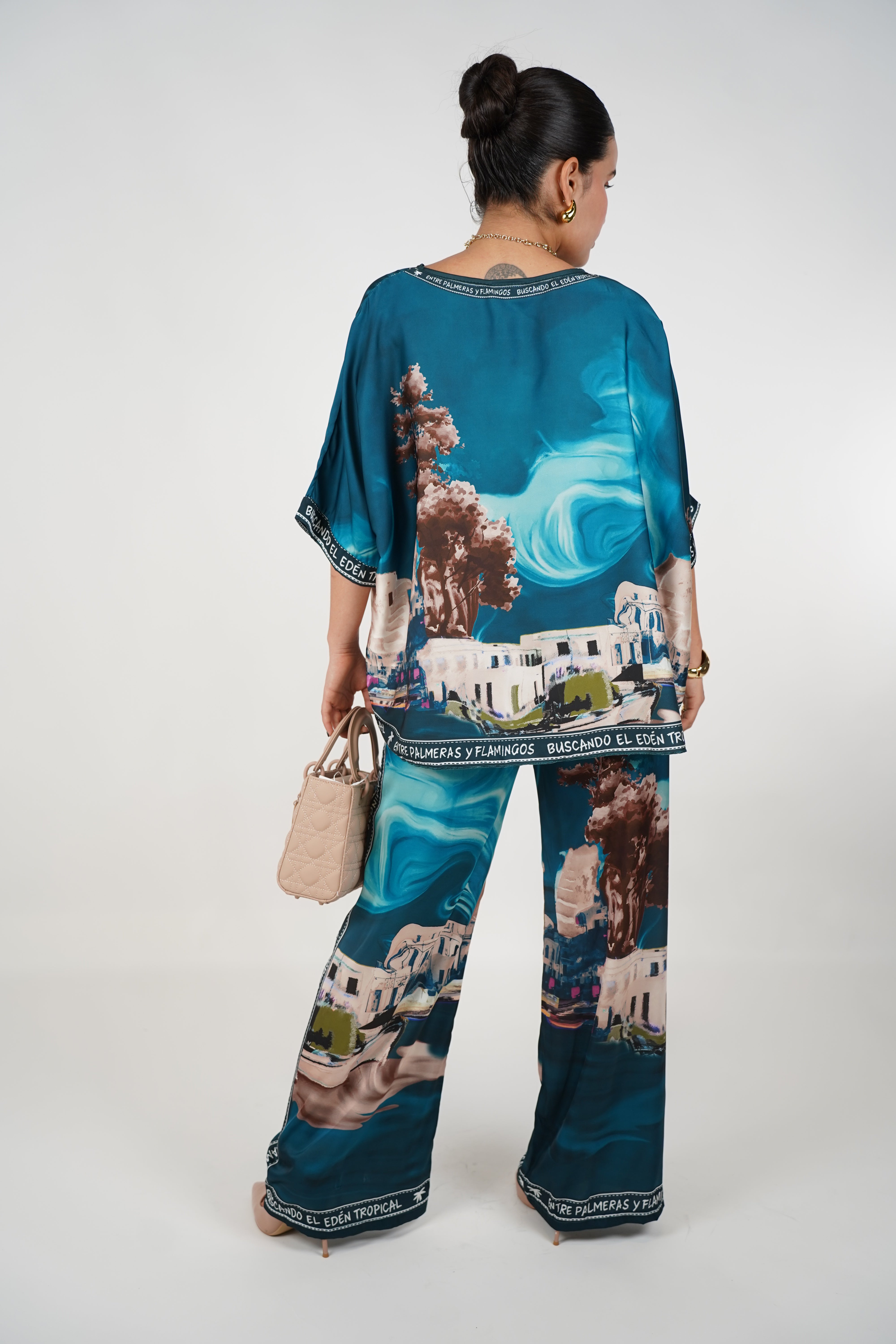 Lorie Silk Pants Set – Luxe Comfort with Artistic Flair