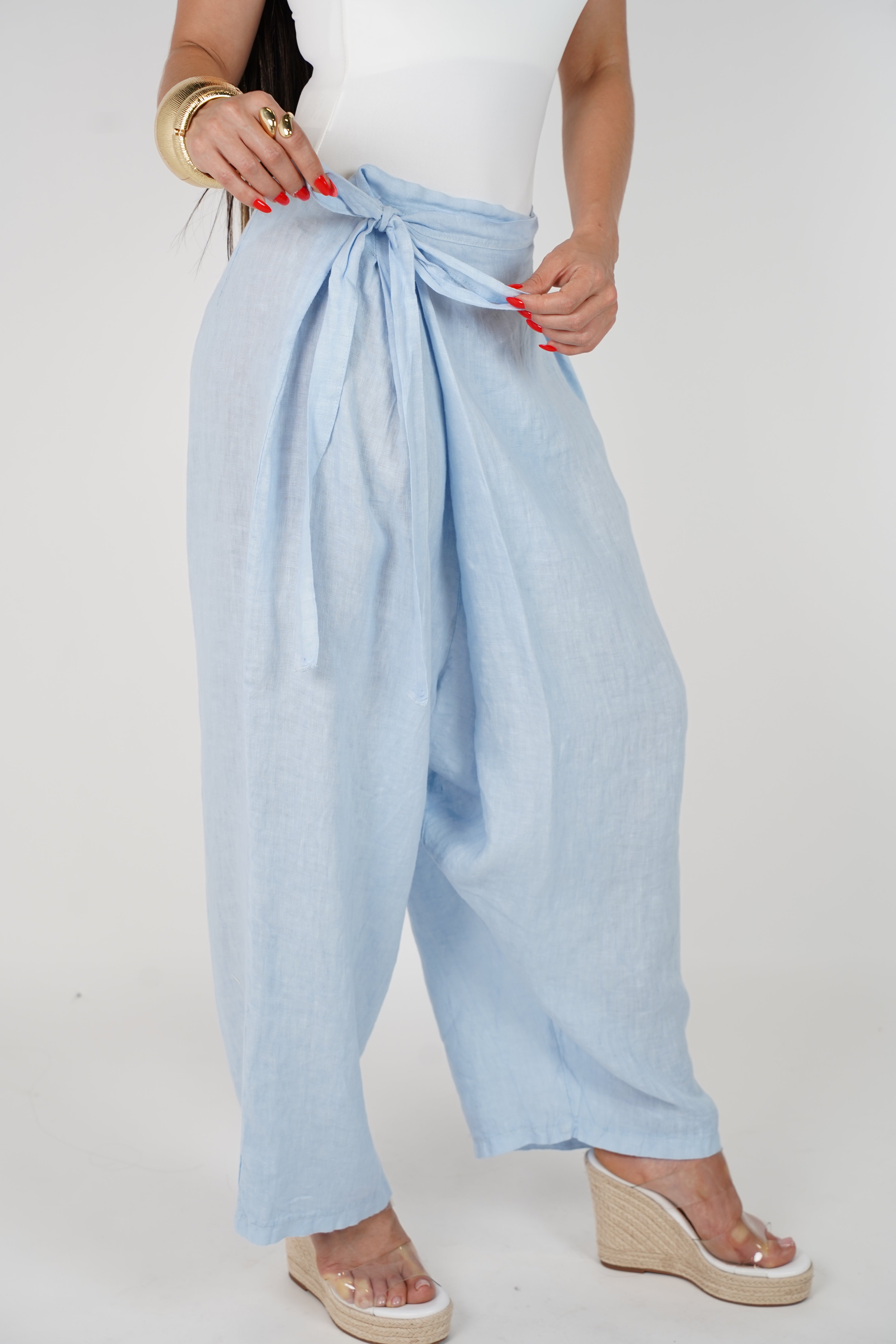 Vionel Linen Pants – Relaxed Fit with Adjustable Tie Waist