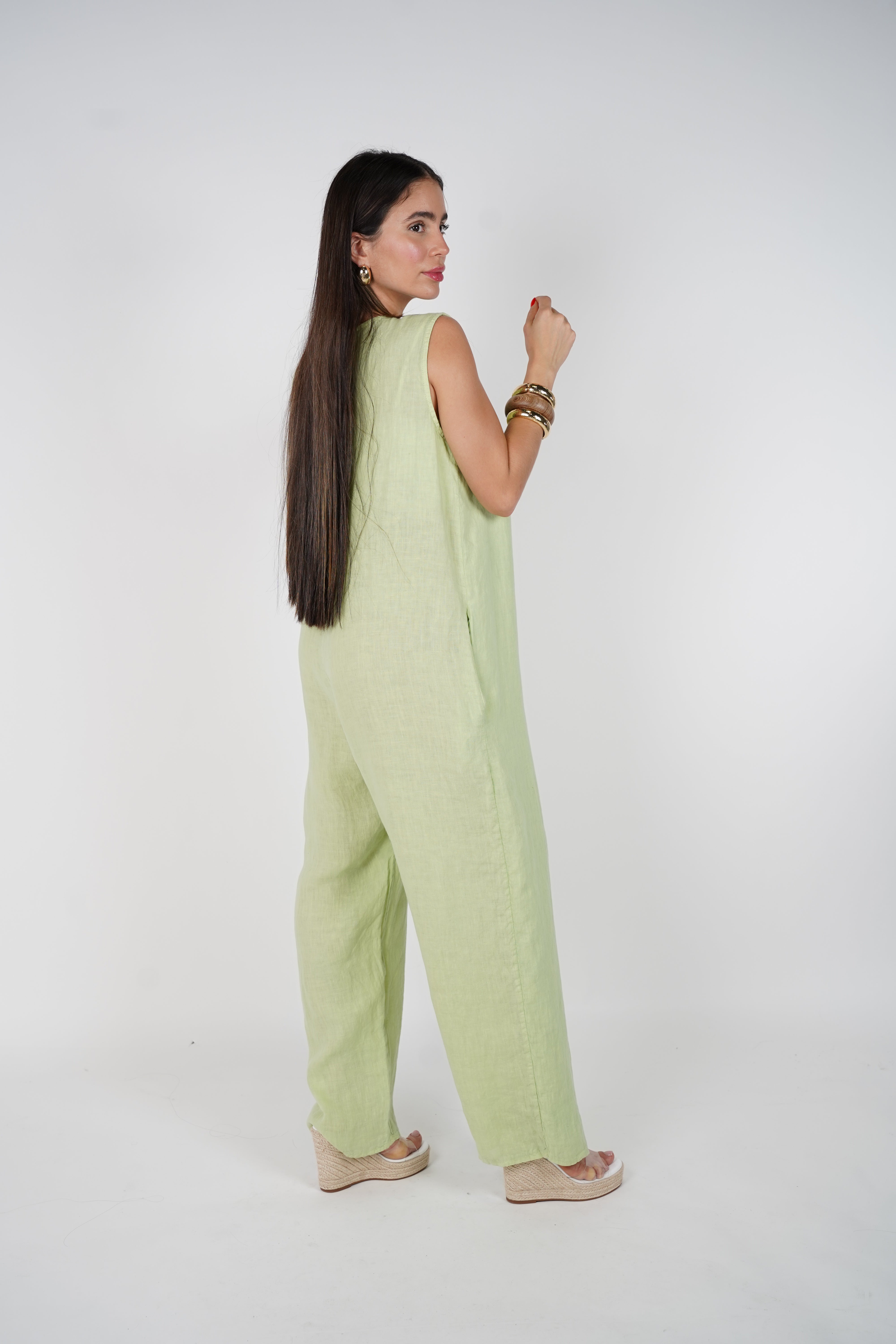 Lurein Linen Zipper Jumpsuit – Effortless Summer Ease