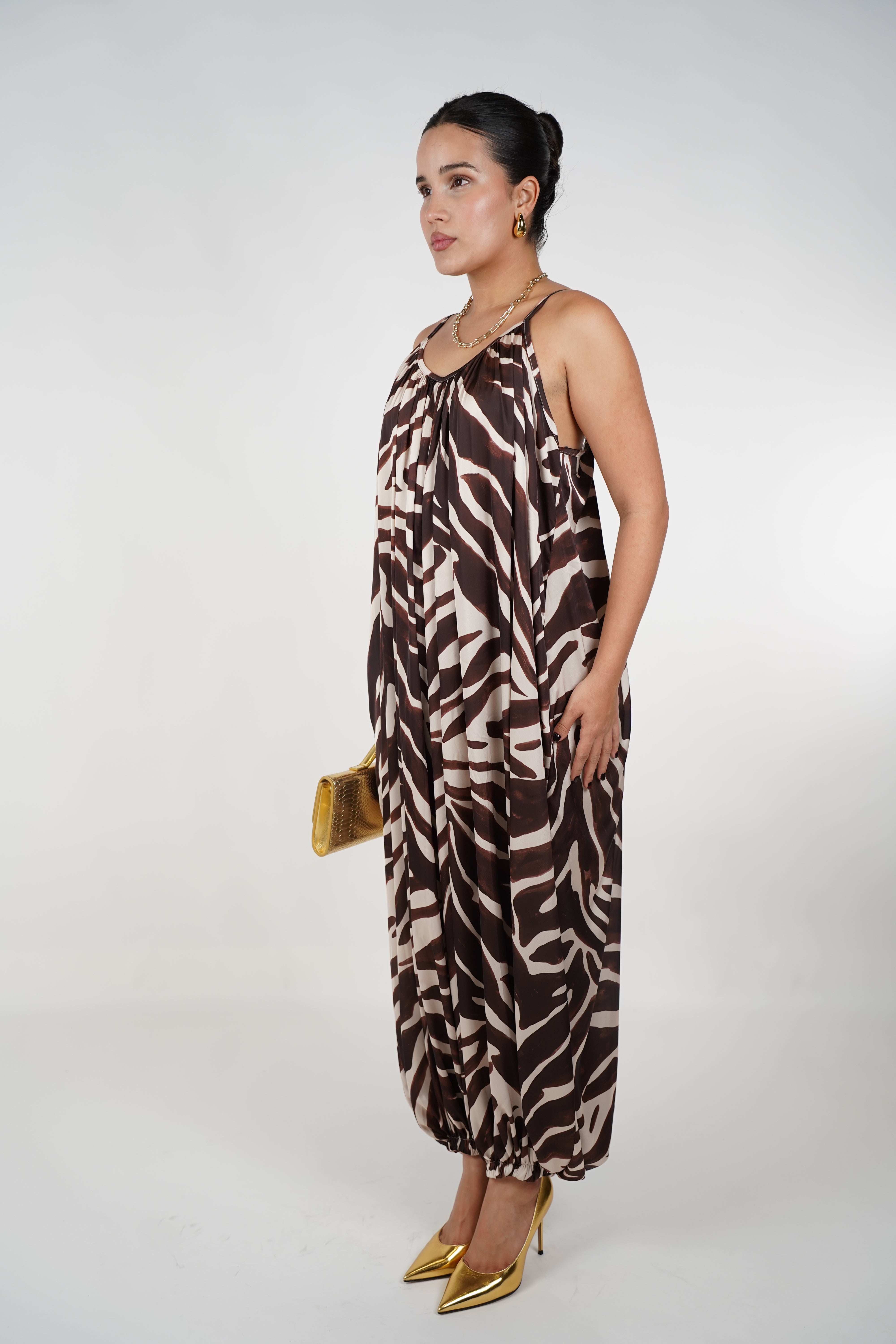 Raina Zebra Jumpsuit Joggers – Bold Print Meets Effortless Style