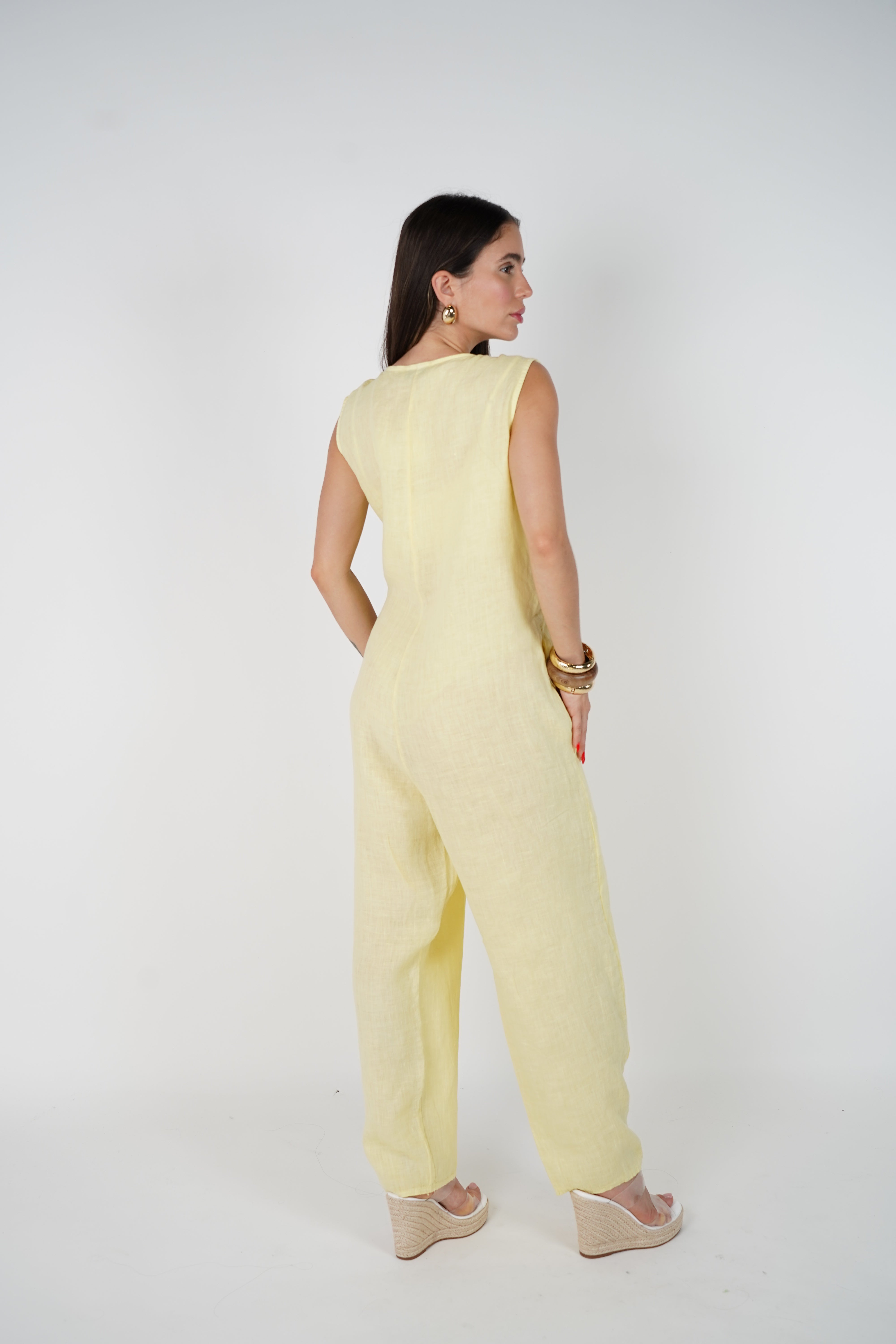 Lurein Linen Zipper Jumpsuit – Effortless Summer Ease