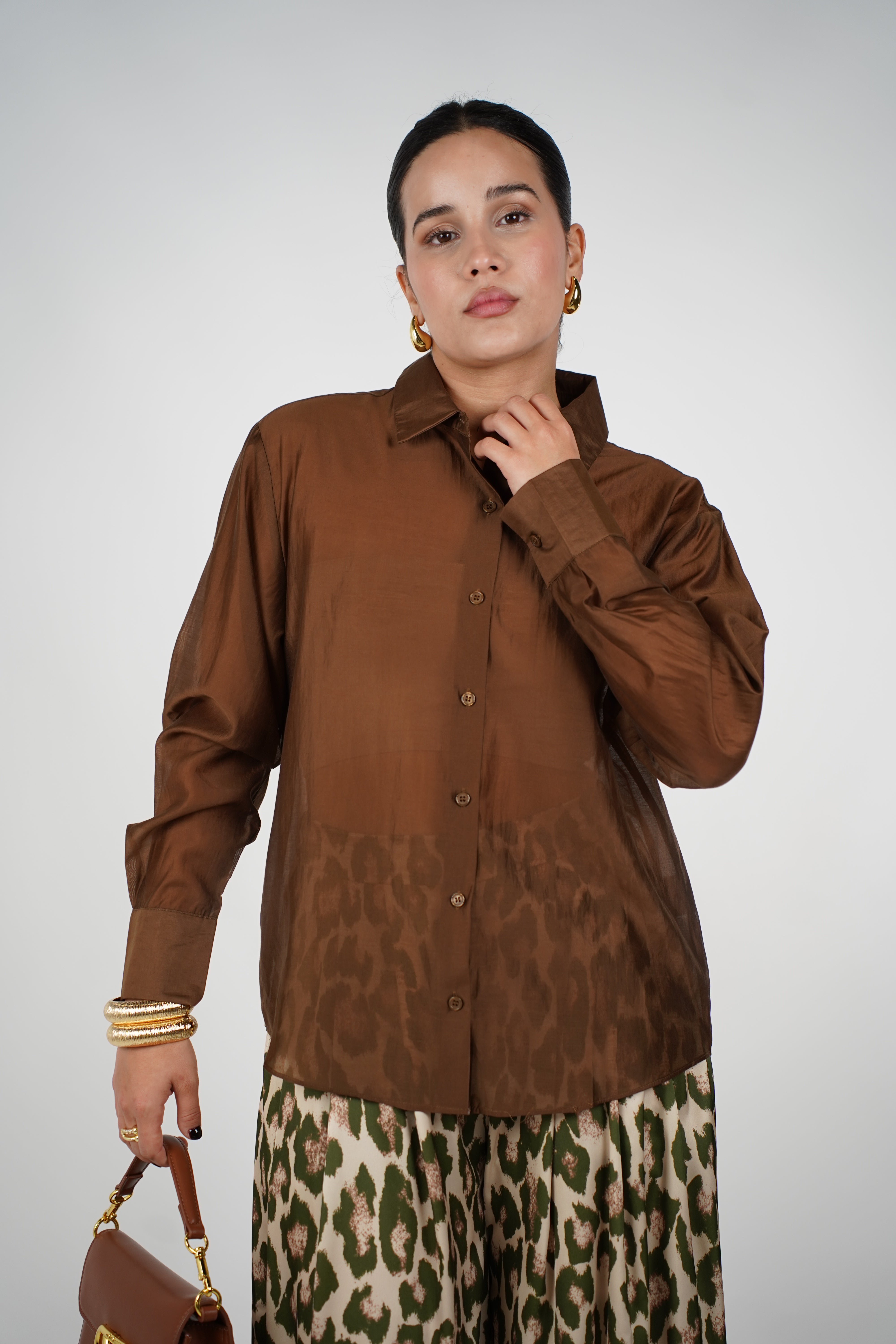 Davi Oversized Button Down – Sheer Drama