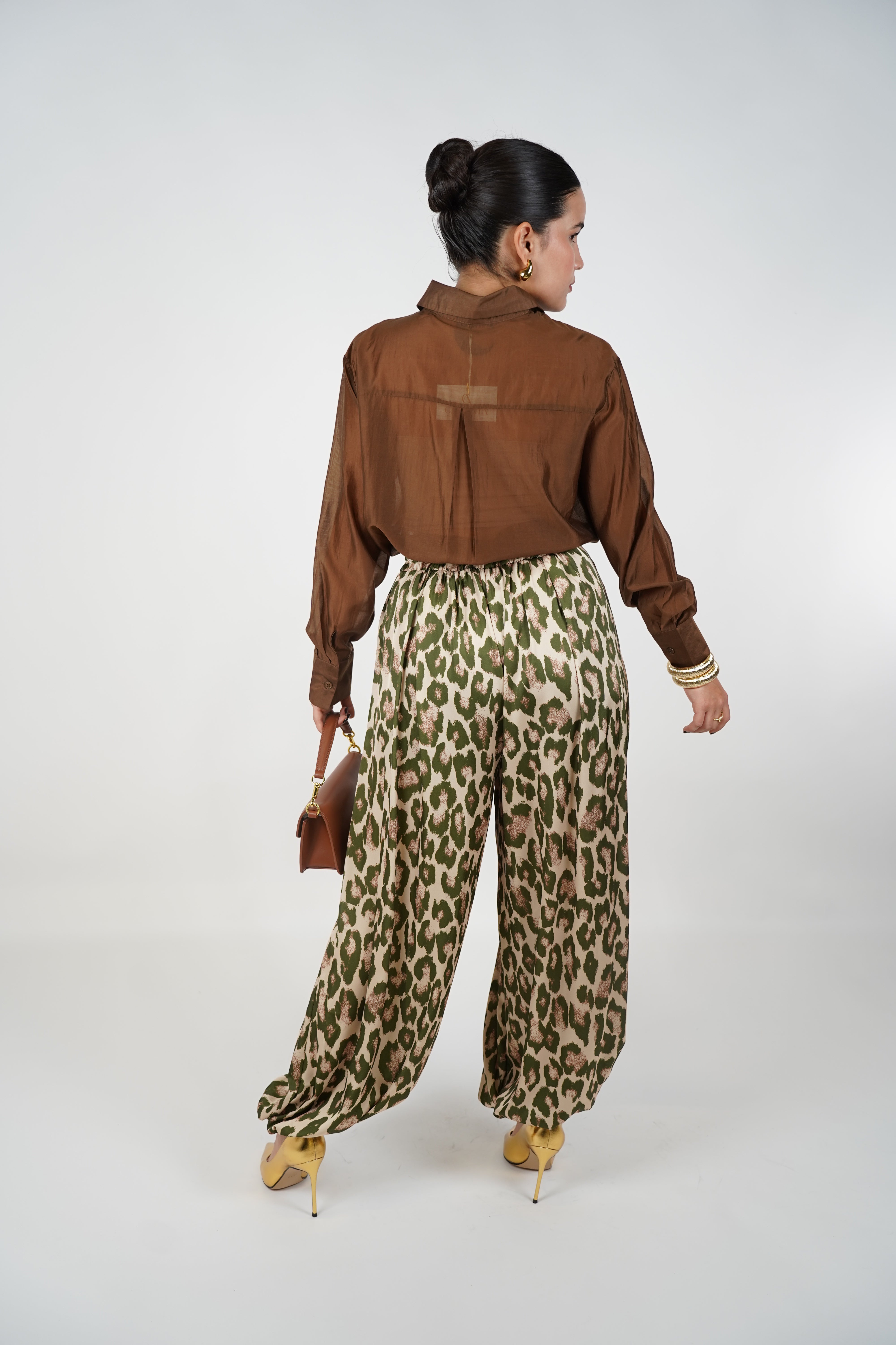 Alia Stamped Aladdin Joggers – Bold Leopard Meets Luxe Ease