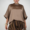 Vexira Oversized Blouse – Effortless Elegance in Luxe Black Satin