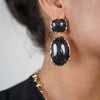 Naylen Dangle Earrings – Iridescent Elegance with Gold Framing