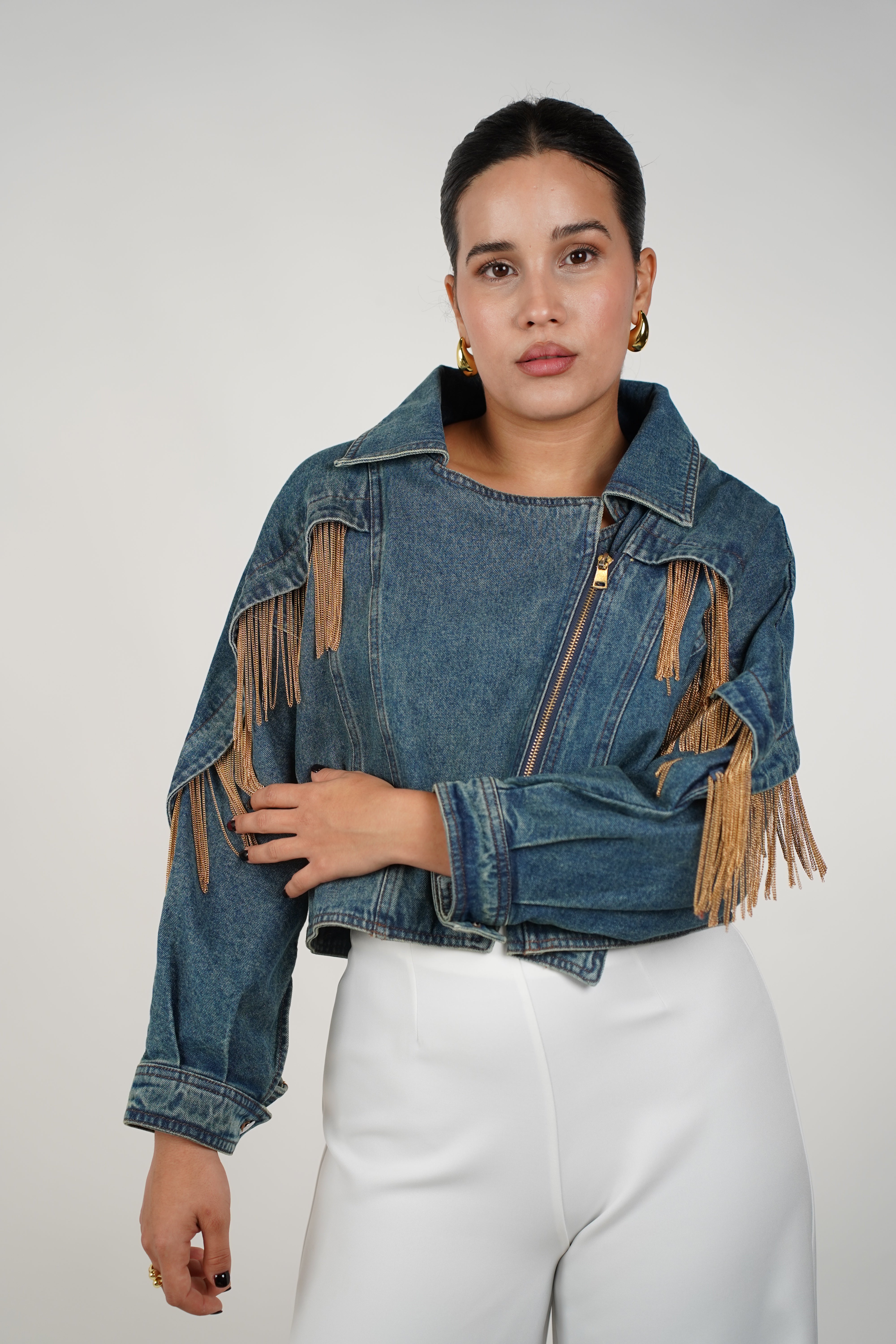 Selie Denim Fringe Jacket – Western Edge with Modern Chic